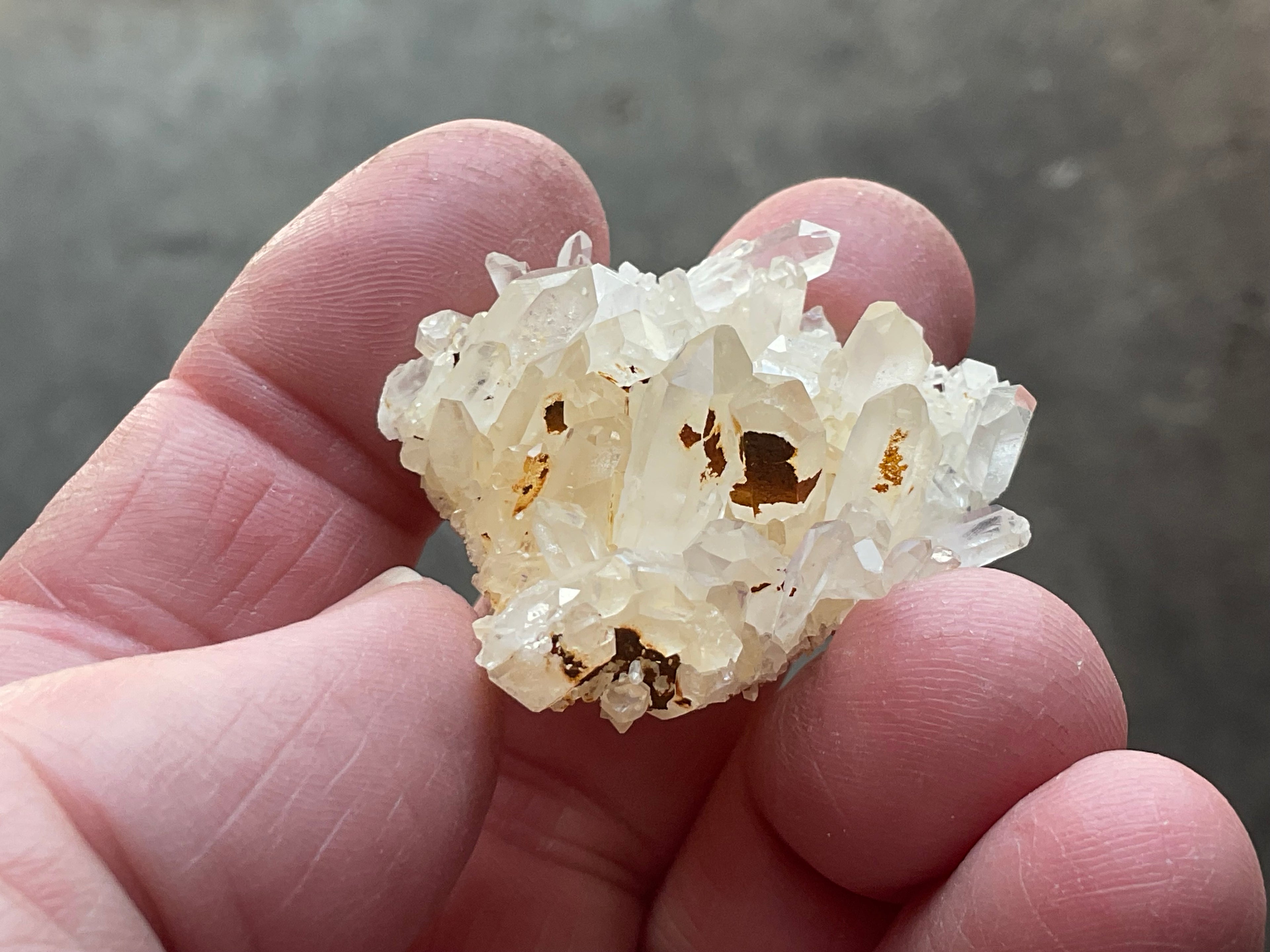 Madagascan Hematite Influenced Small Quartz Cluster Group 1