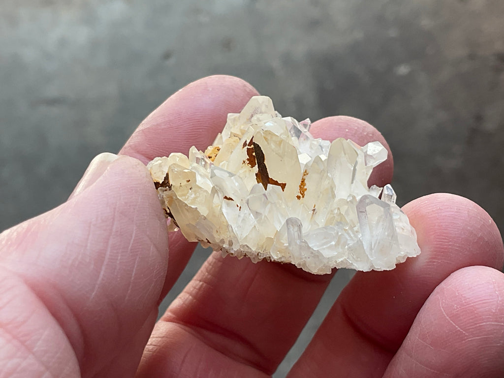 Madagascan Hematite Influenced Small Quartz Cluster Group 1