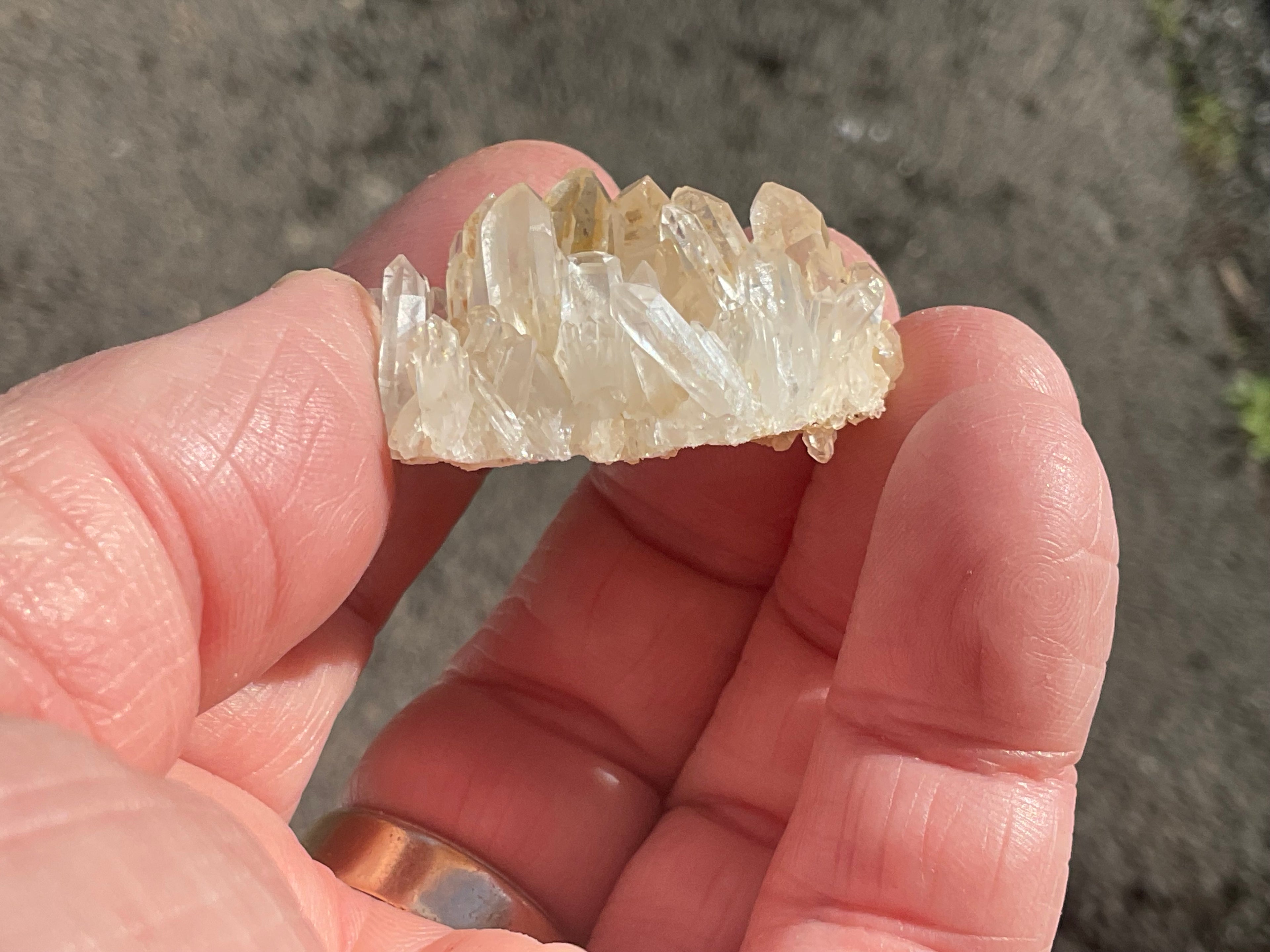 Madagascan Hematite Influenced Small Quartz Cluster Group 1