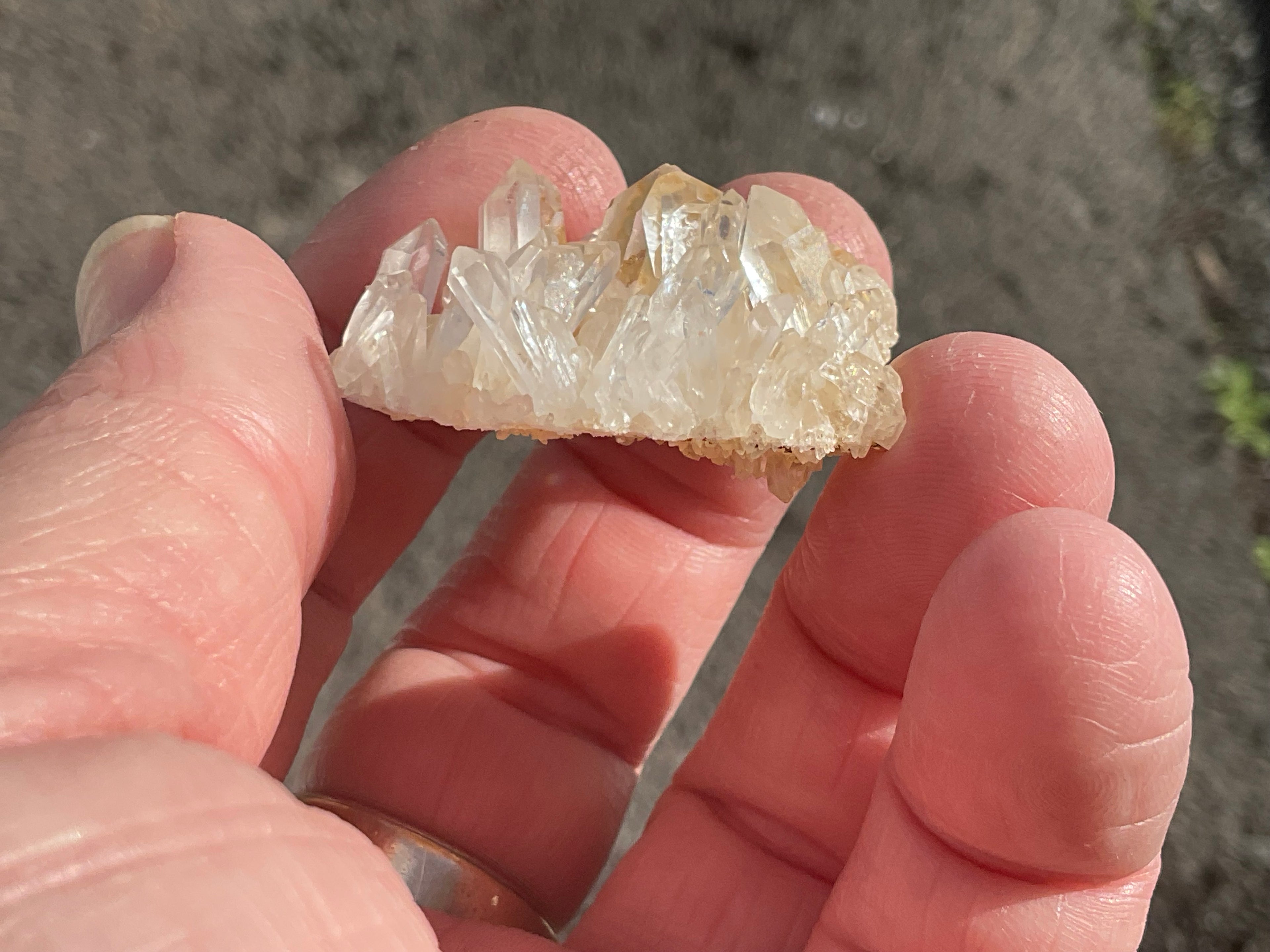 Madagascan Hematite Influenced Small Quartz Cluster Group 1