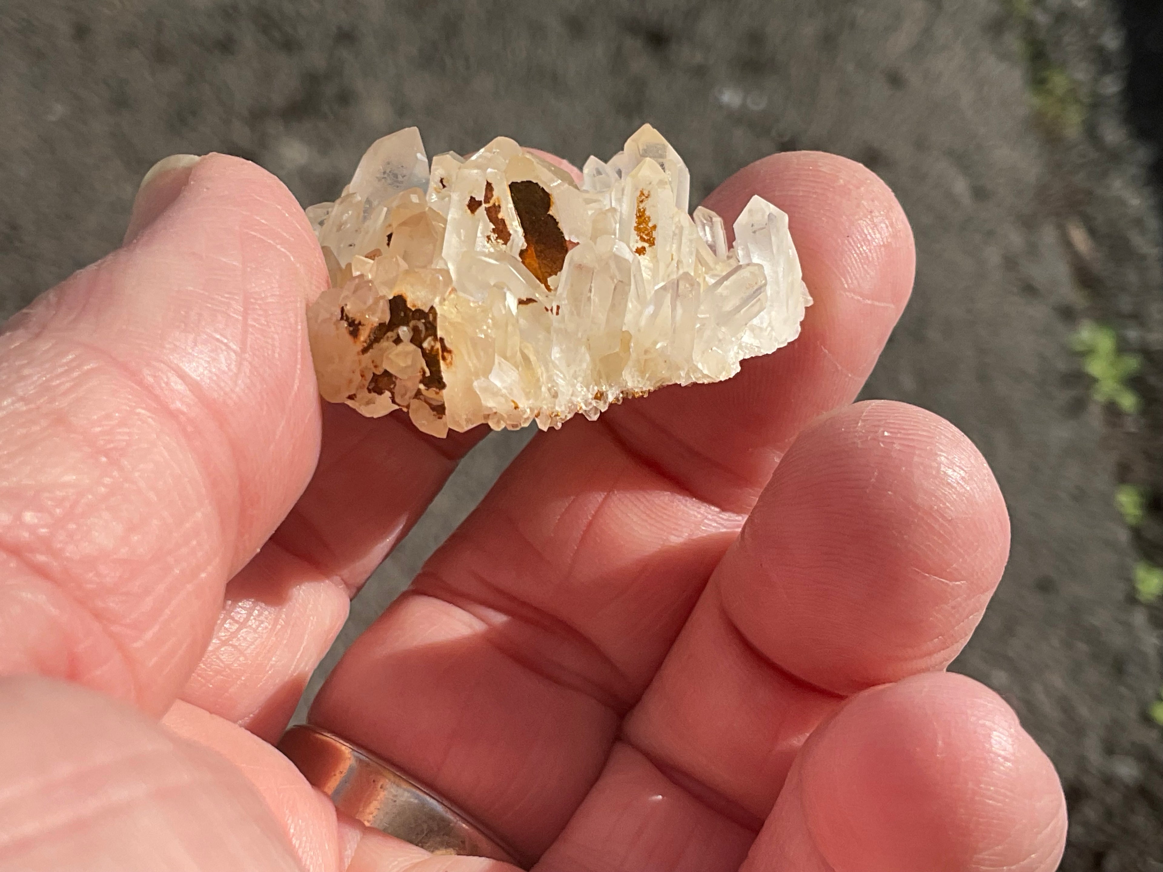 Madagascan Hematite Influenced Small Quartz Cluster Group 1