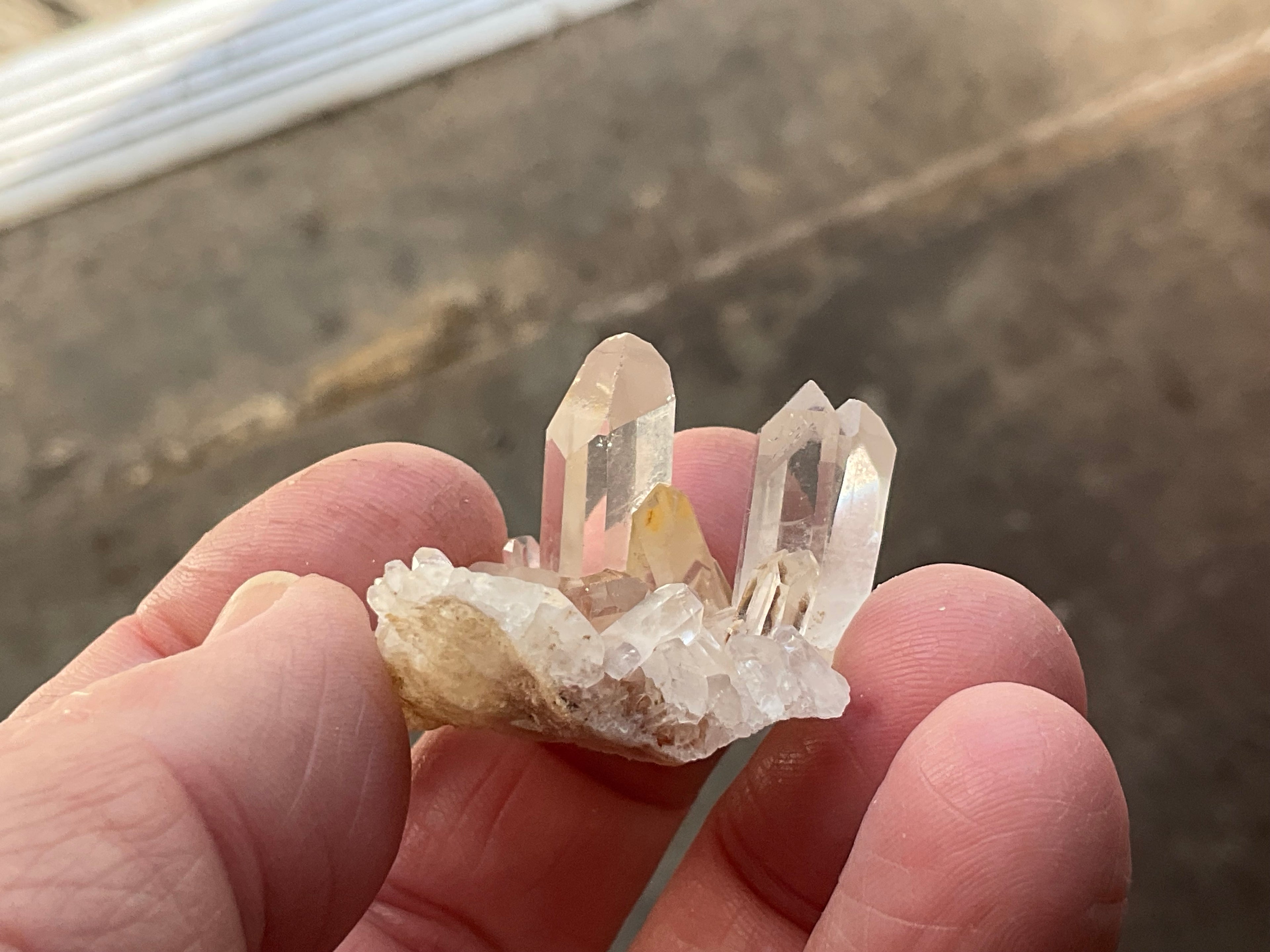 Madagascan Hematite Influenced Small Quartz Cluster Group 2