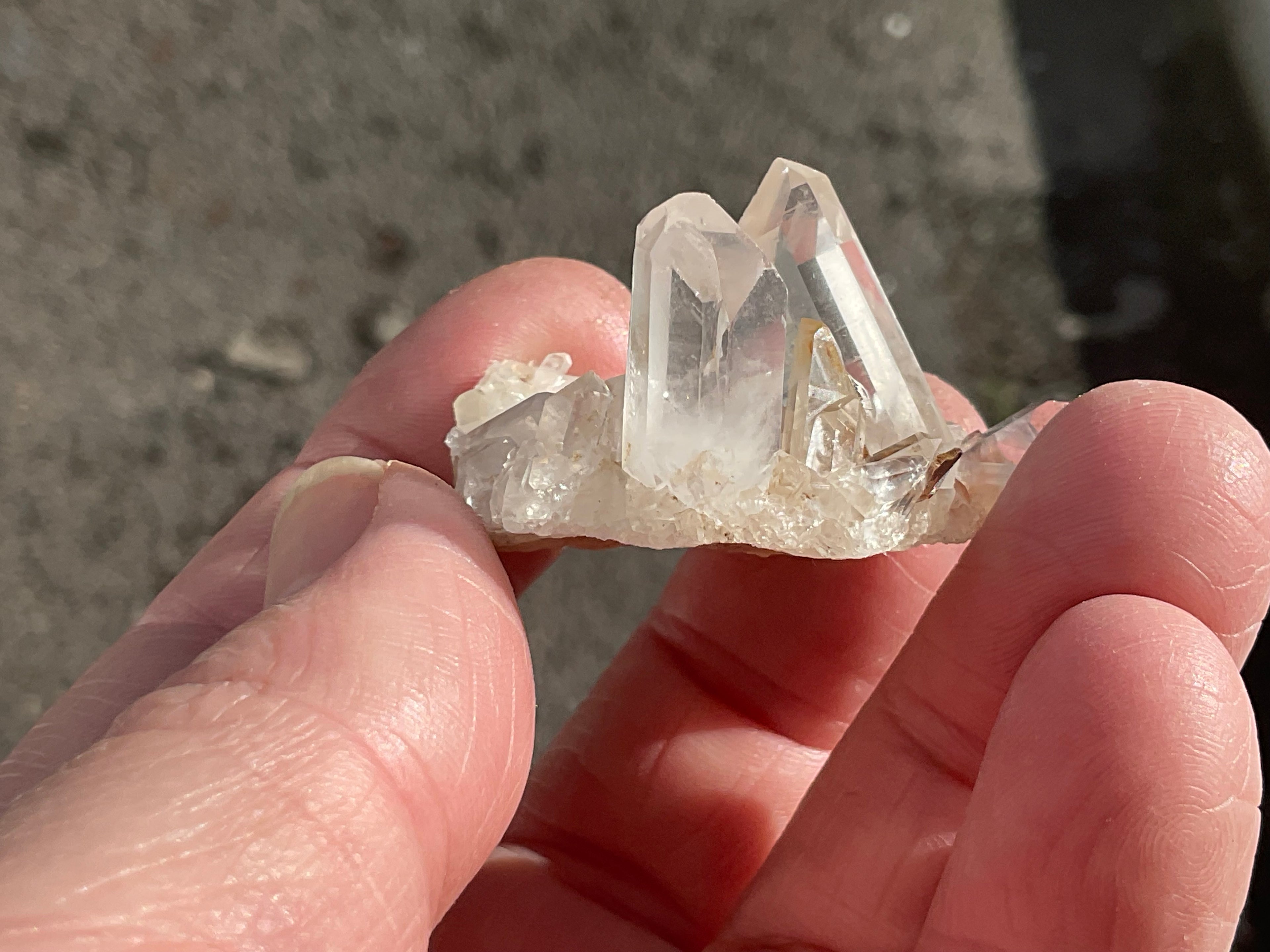 Madagascan Hematite Influenced Small Quartz Cluster Group 2