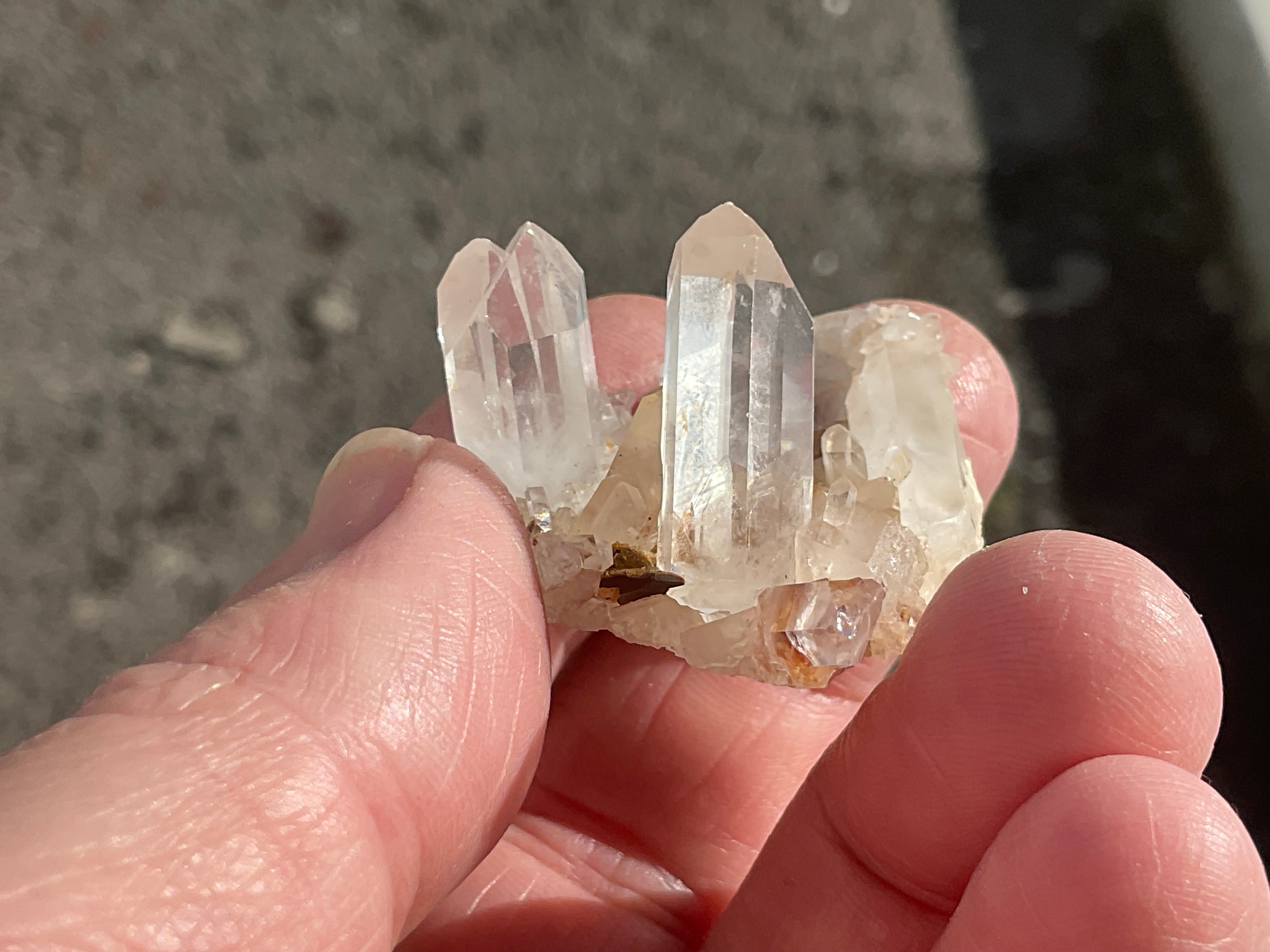 Madagascan Hematite Influenced Small Quartz Cluster Group 2