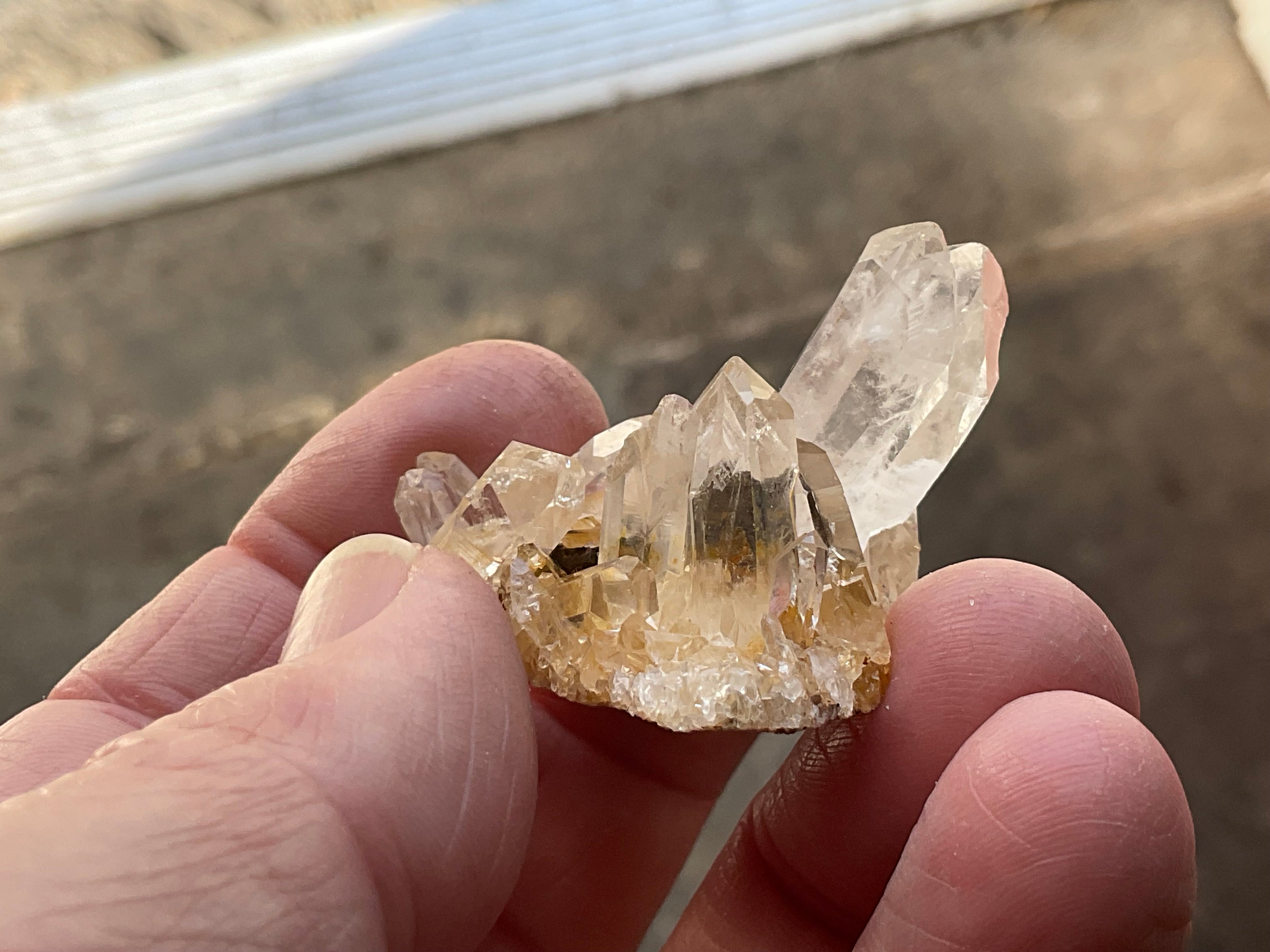 Madagascan Hematite Influenced Small Quartz Cluster Group 2