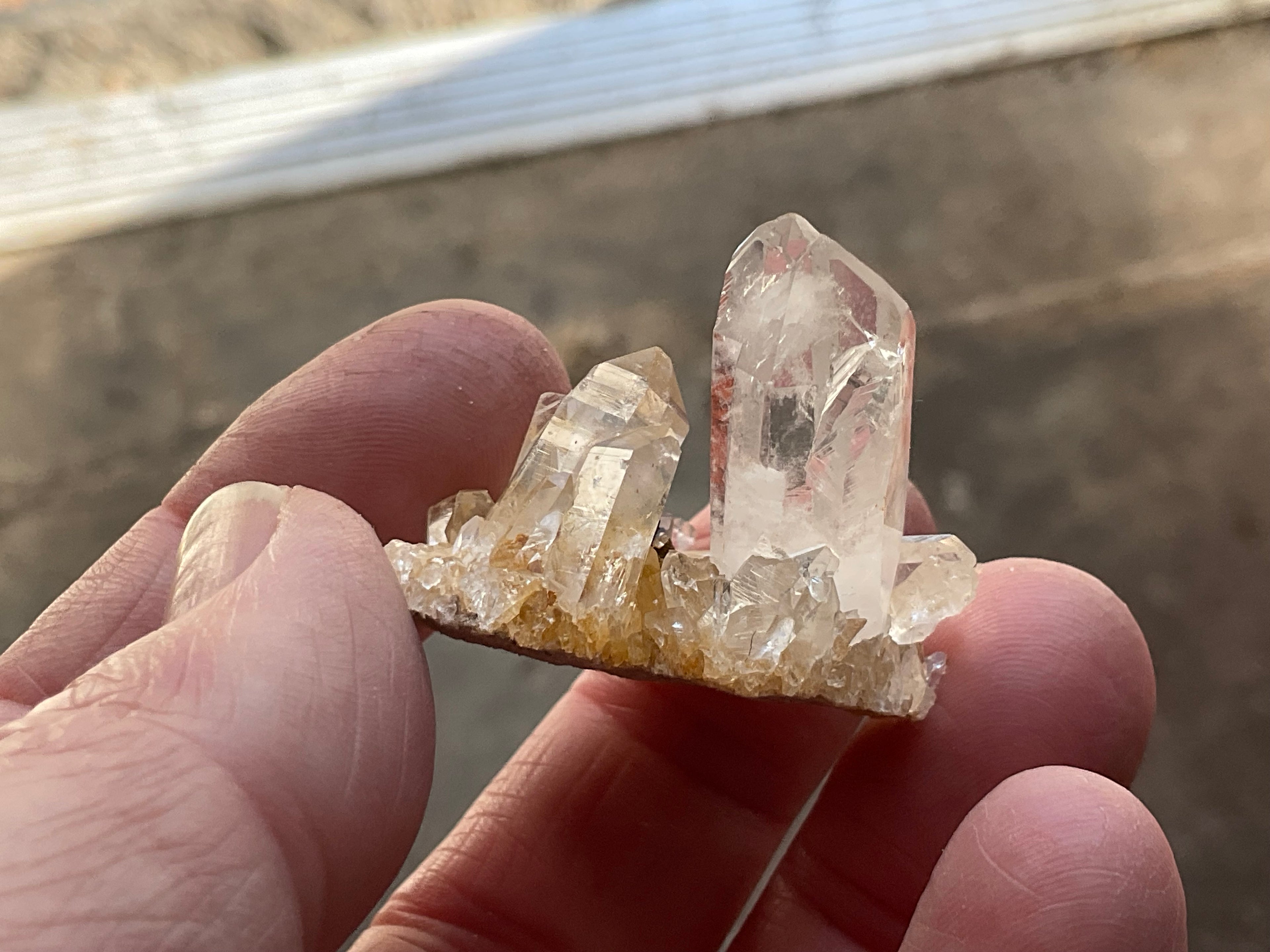 Madagascan Hematite Influenced Small Quartz Cluster Group 2