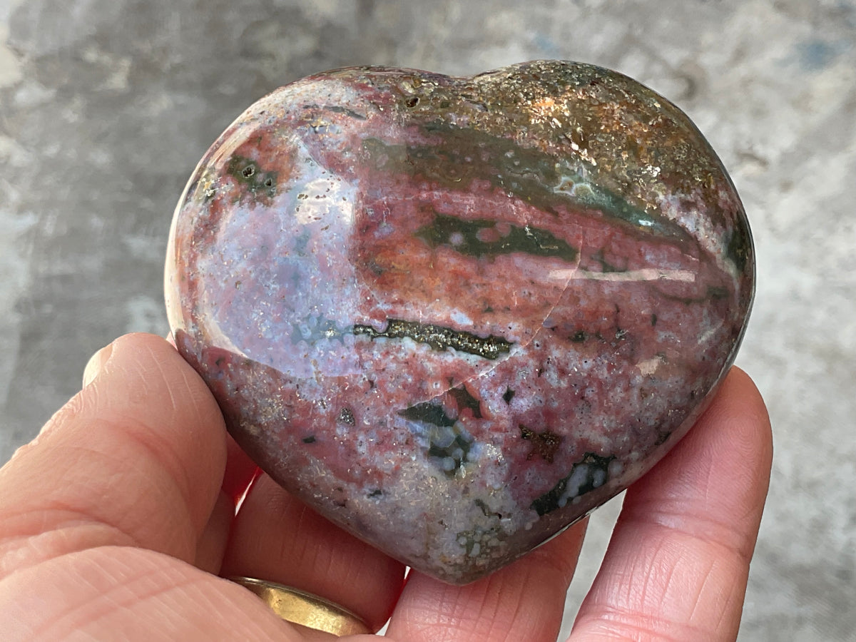 204g Ocean Jasper Heart 1B