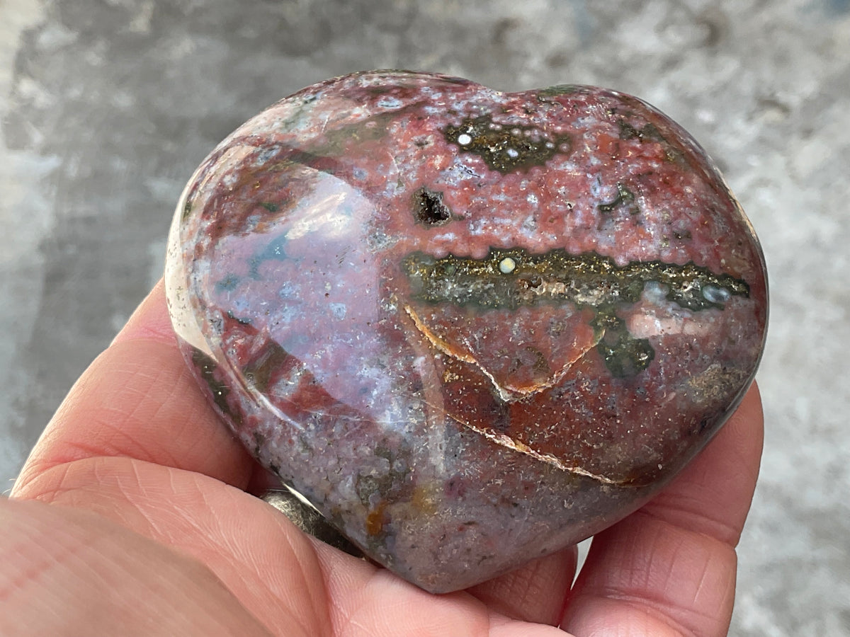 204g Ocean Jasper Heart 1B