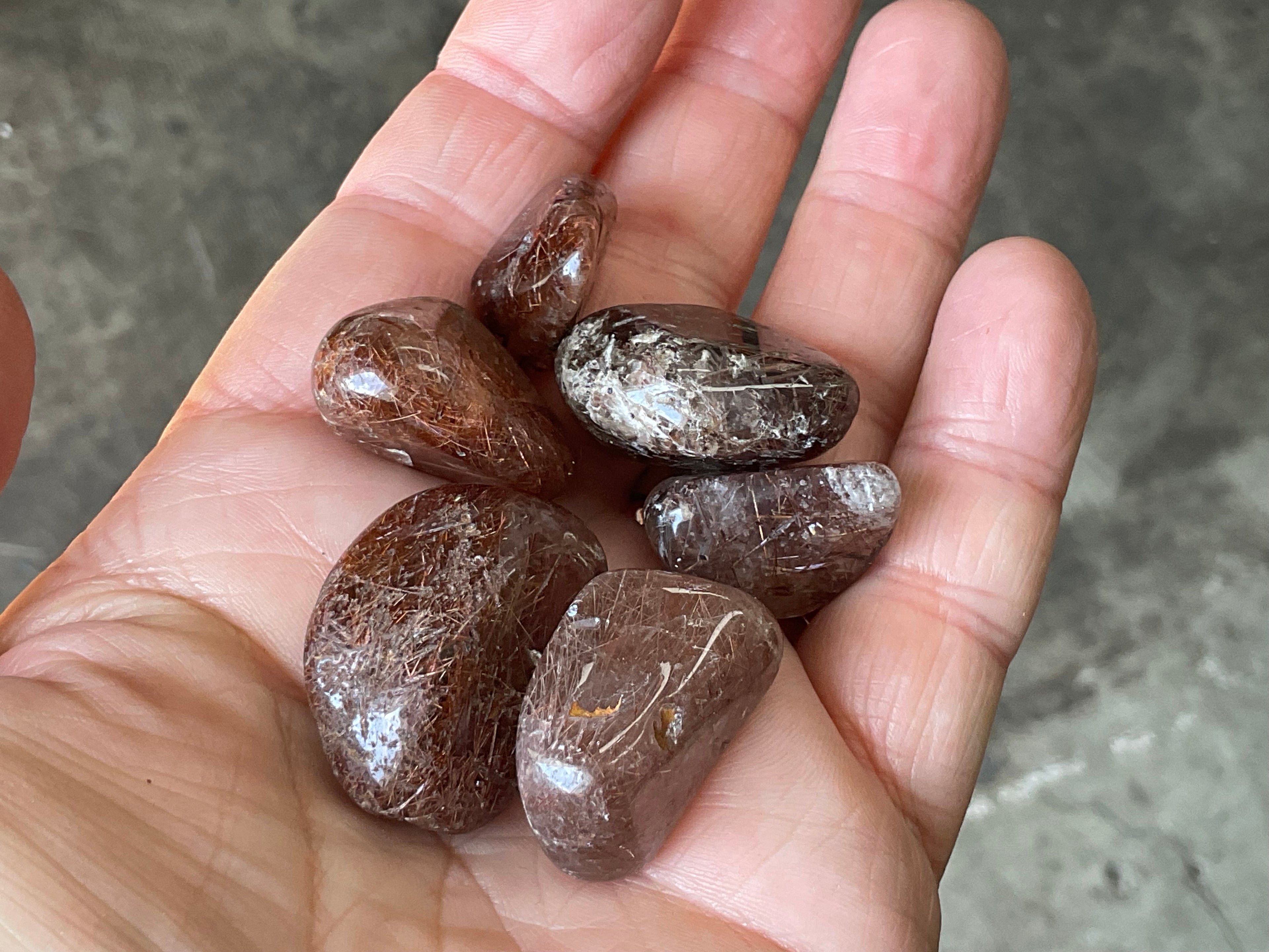 62g Red Rutile Quartz Tumbled Group