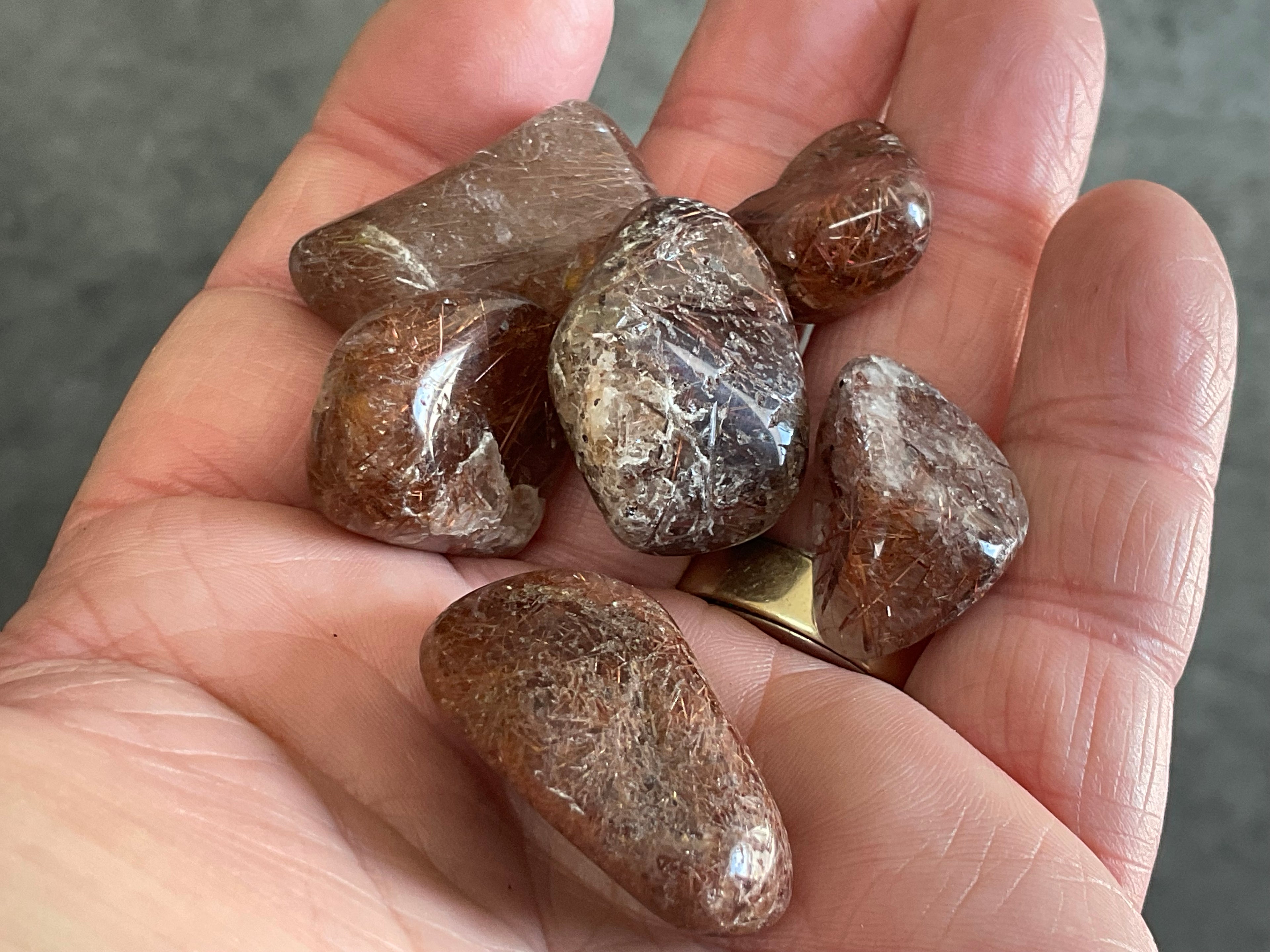 62g Red Rutile Quartz Tumbled Group