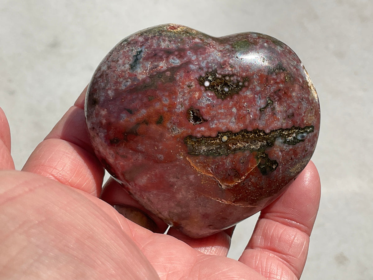 204g Ocean Jasper Heart 1B