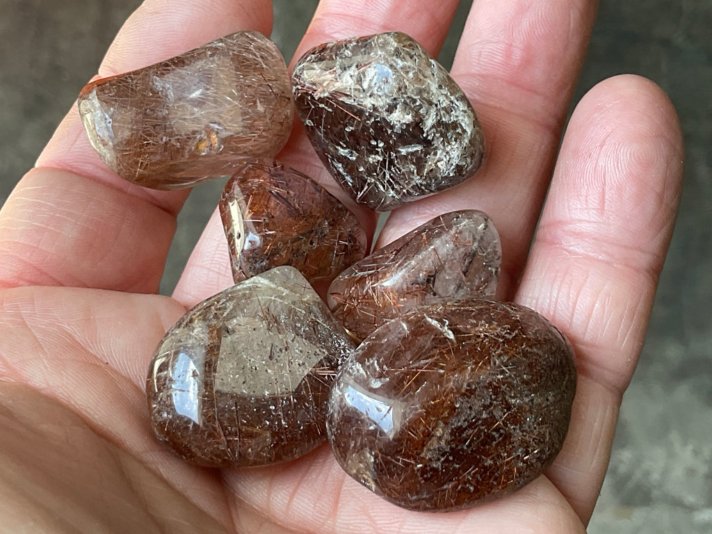 62g Red Rutile Quartz Tumbled Group