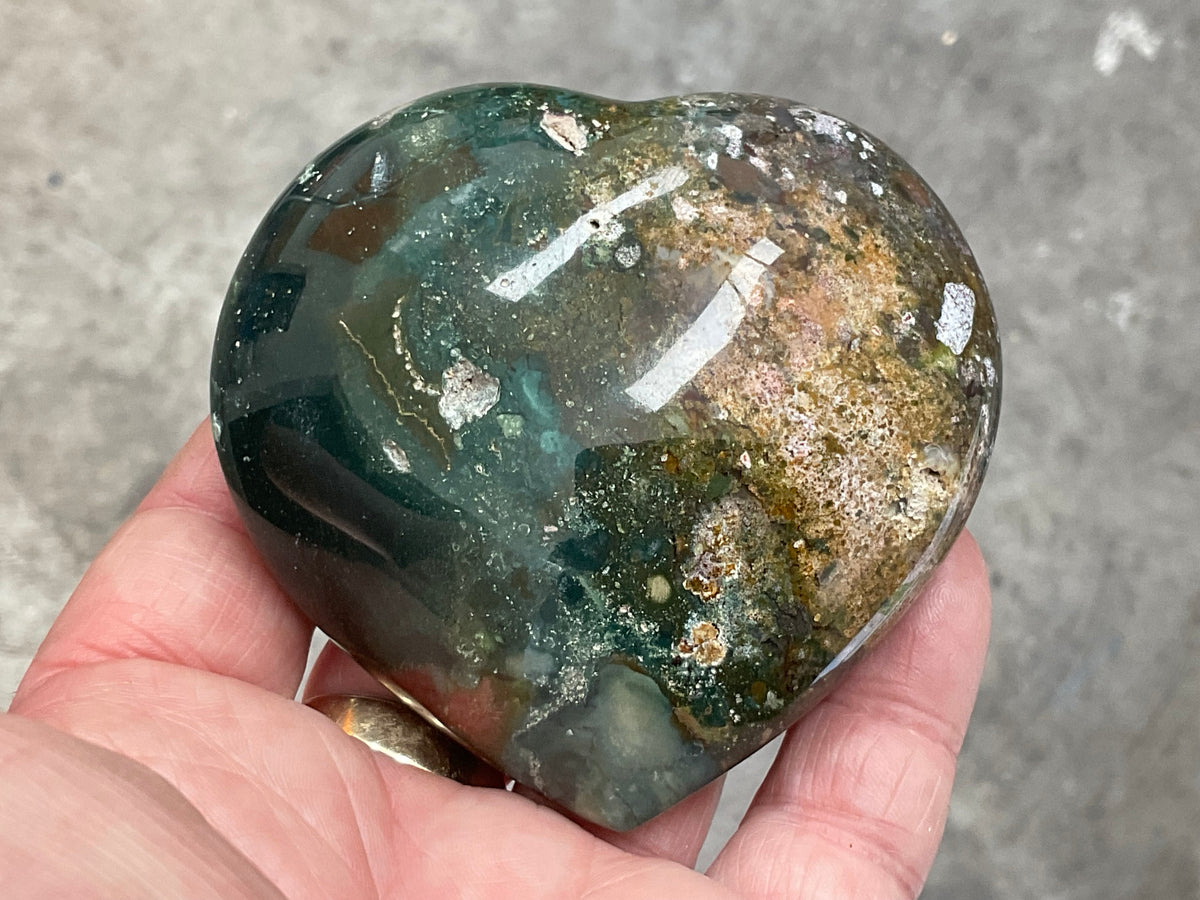 258g Ocean Jasper Heart 2B