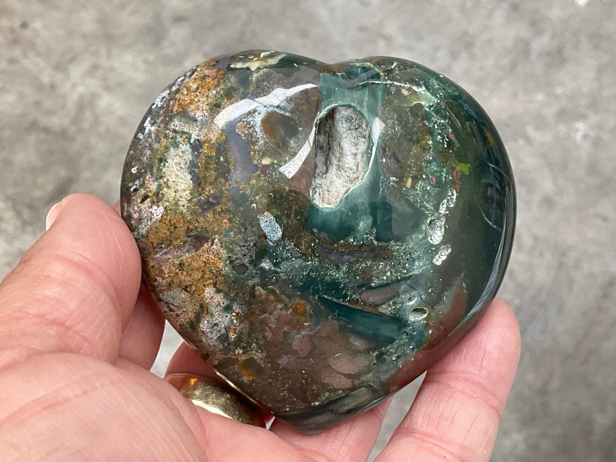 258g Ocean Jasper Heart 2B