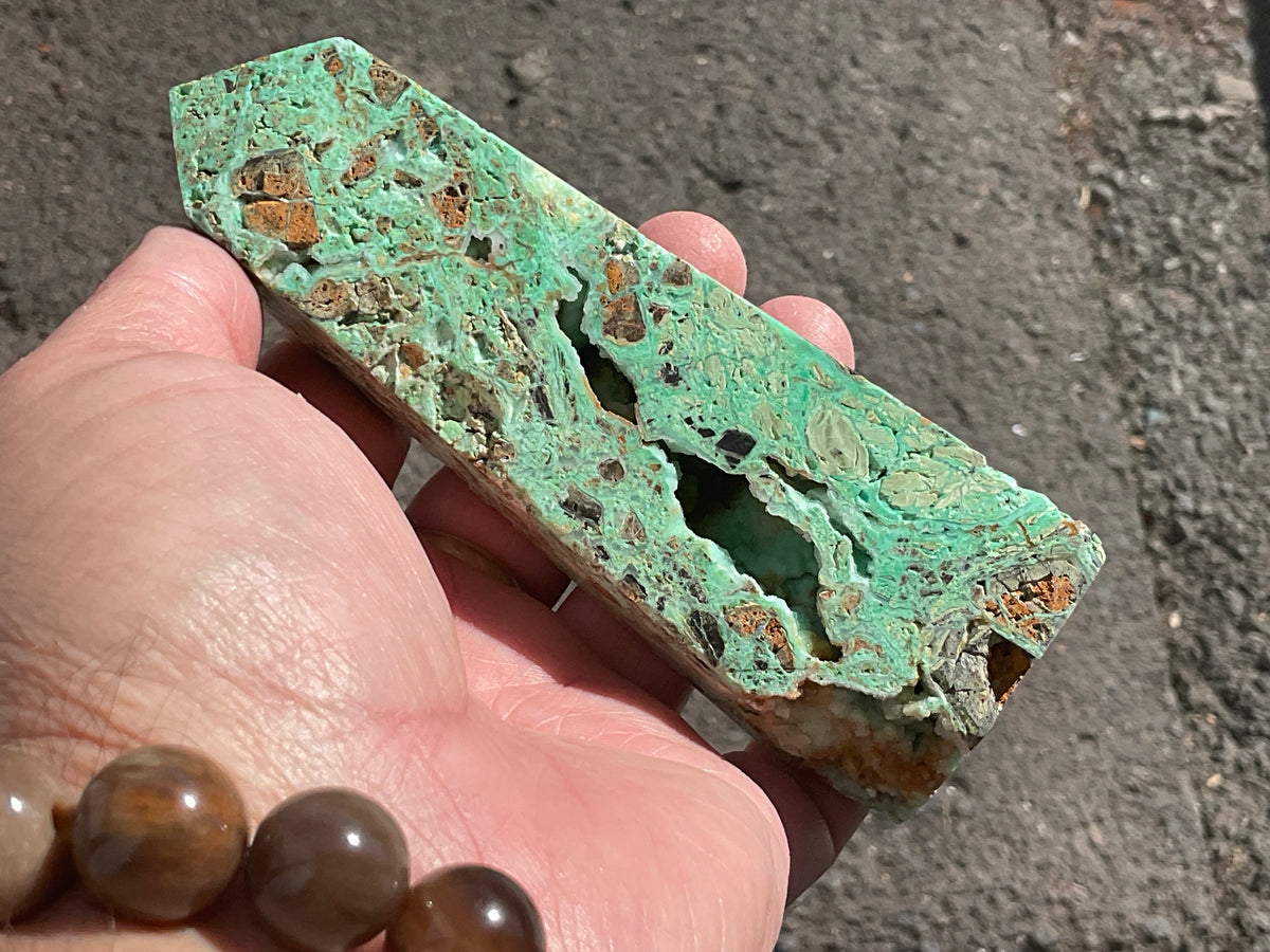 196g Copper Breccia with Botryoidal Chalcedony Generator