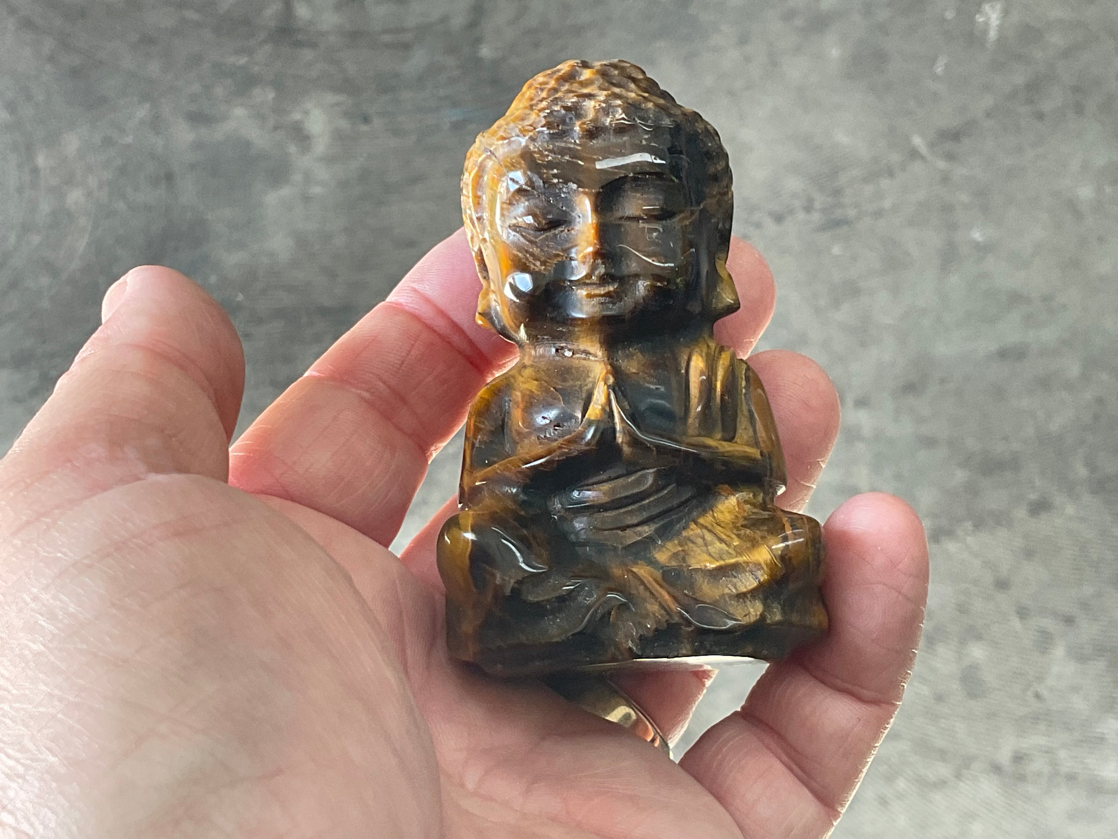 176g Tigers Eye Buddha Carving A