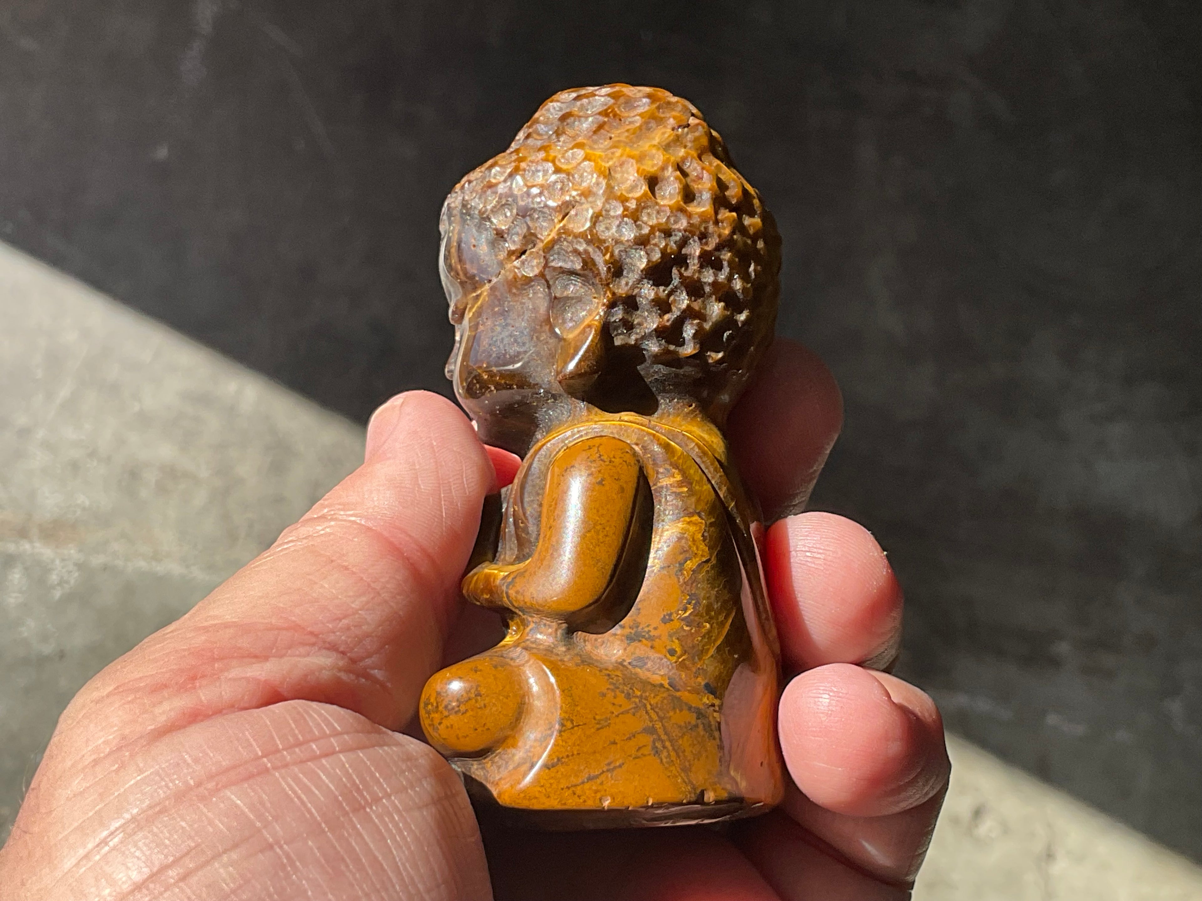 176g Tigers Eye Buddha Carving A