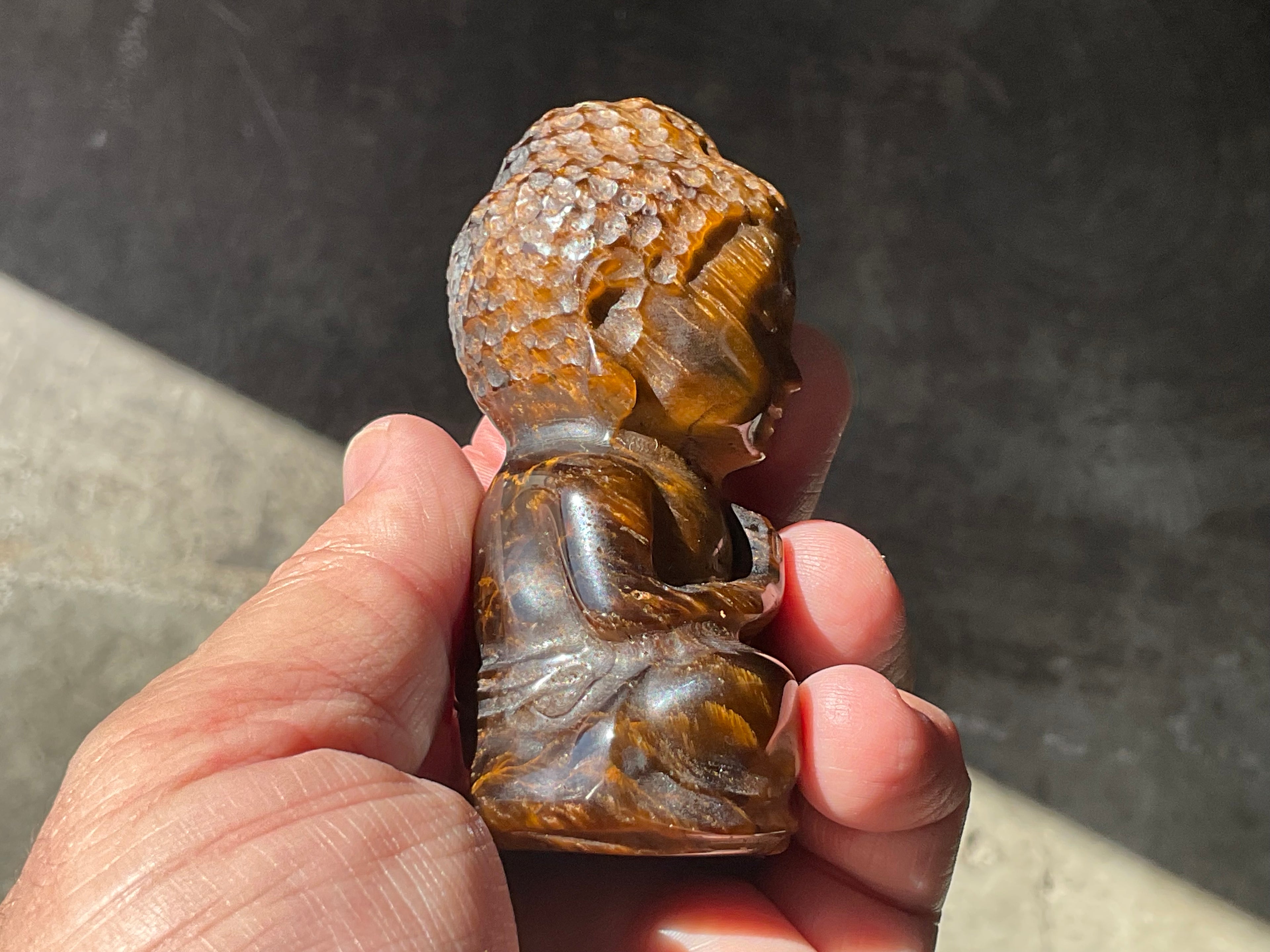 176g Tigers Eye Buddha Carving A
