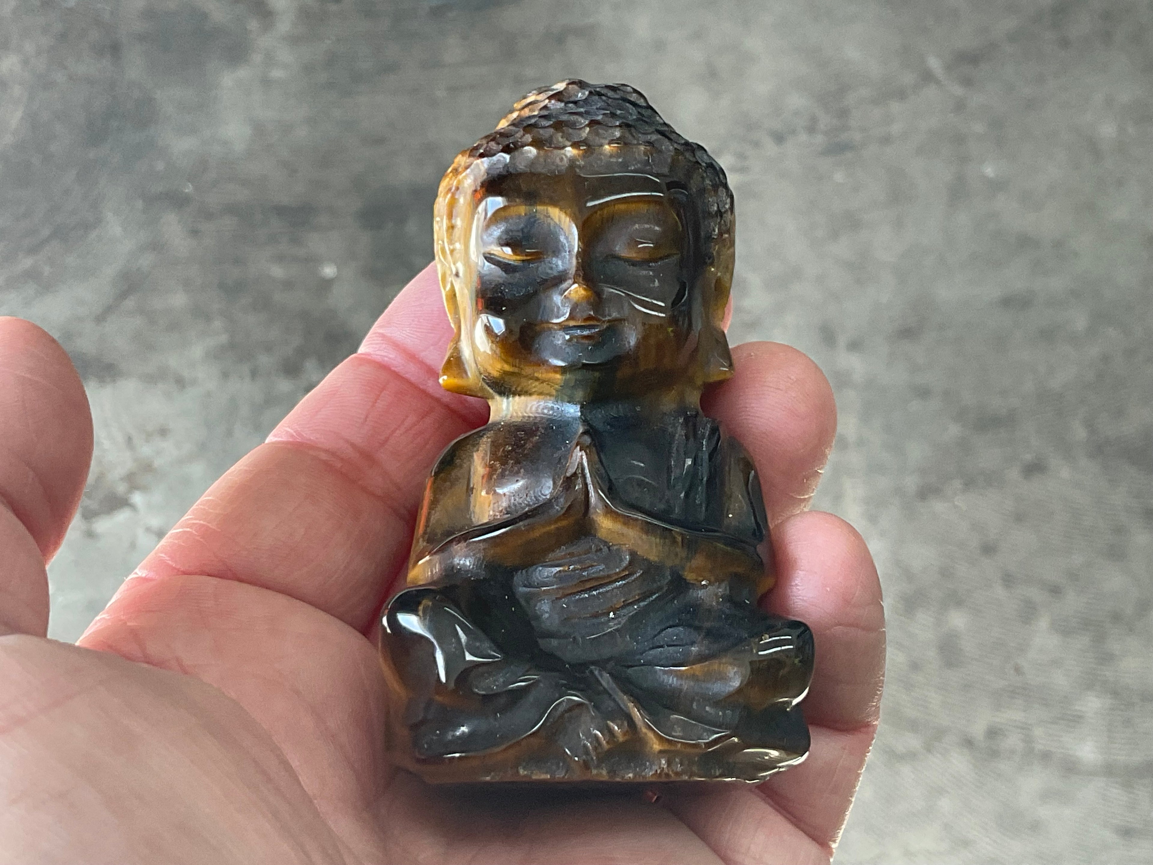 156g Tigers Eye Buddha Carving B