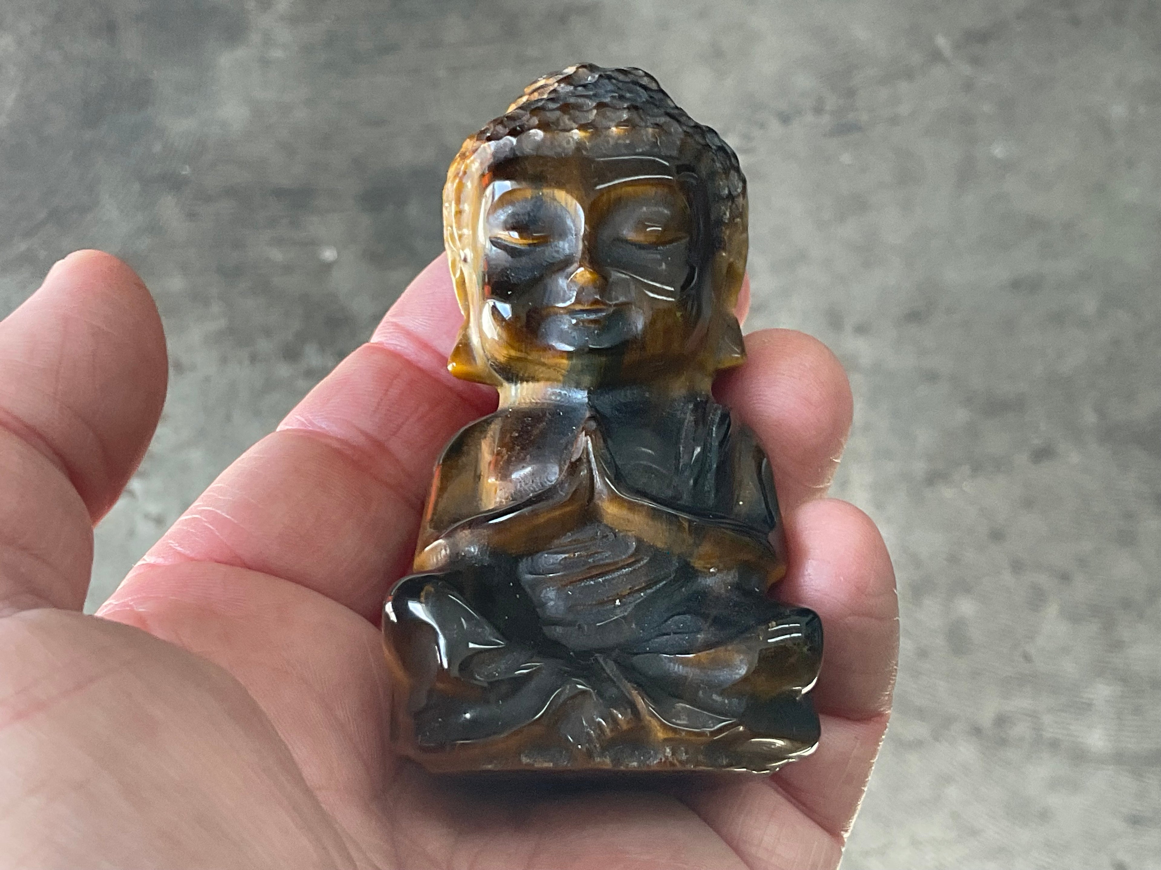 156g Tigers Eye Buddha Carving B