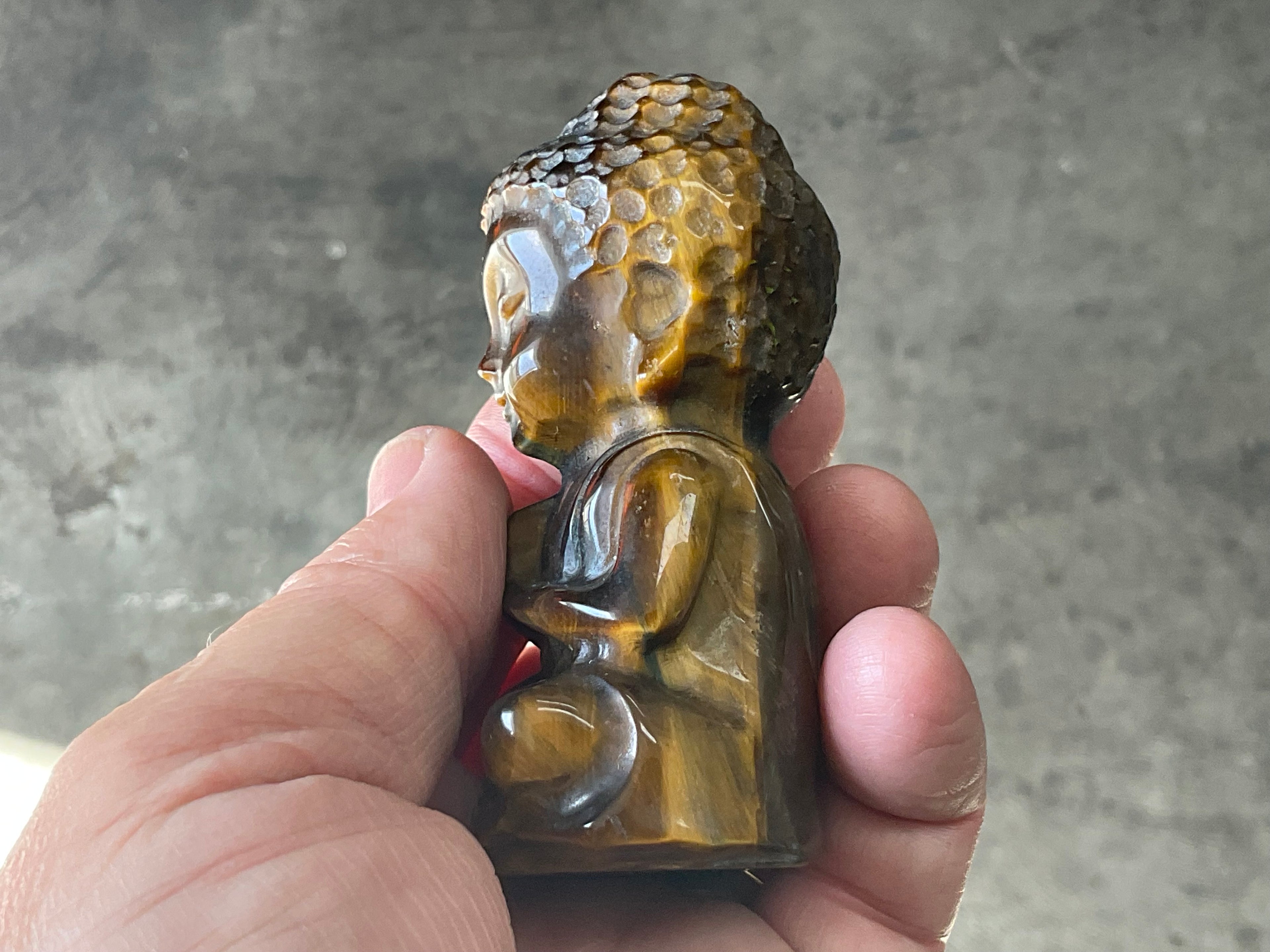 156g Tigers Eye Buddha Carving B