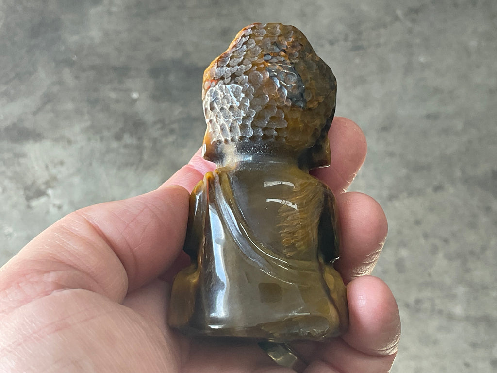 156g Tigers Eye Buddha Carving B