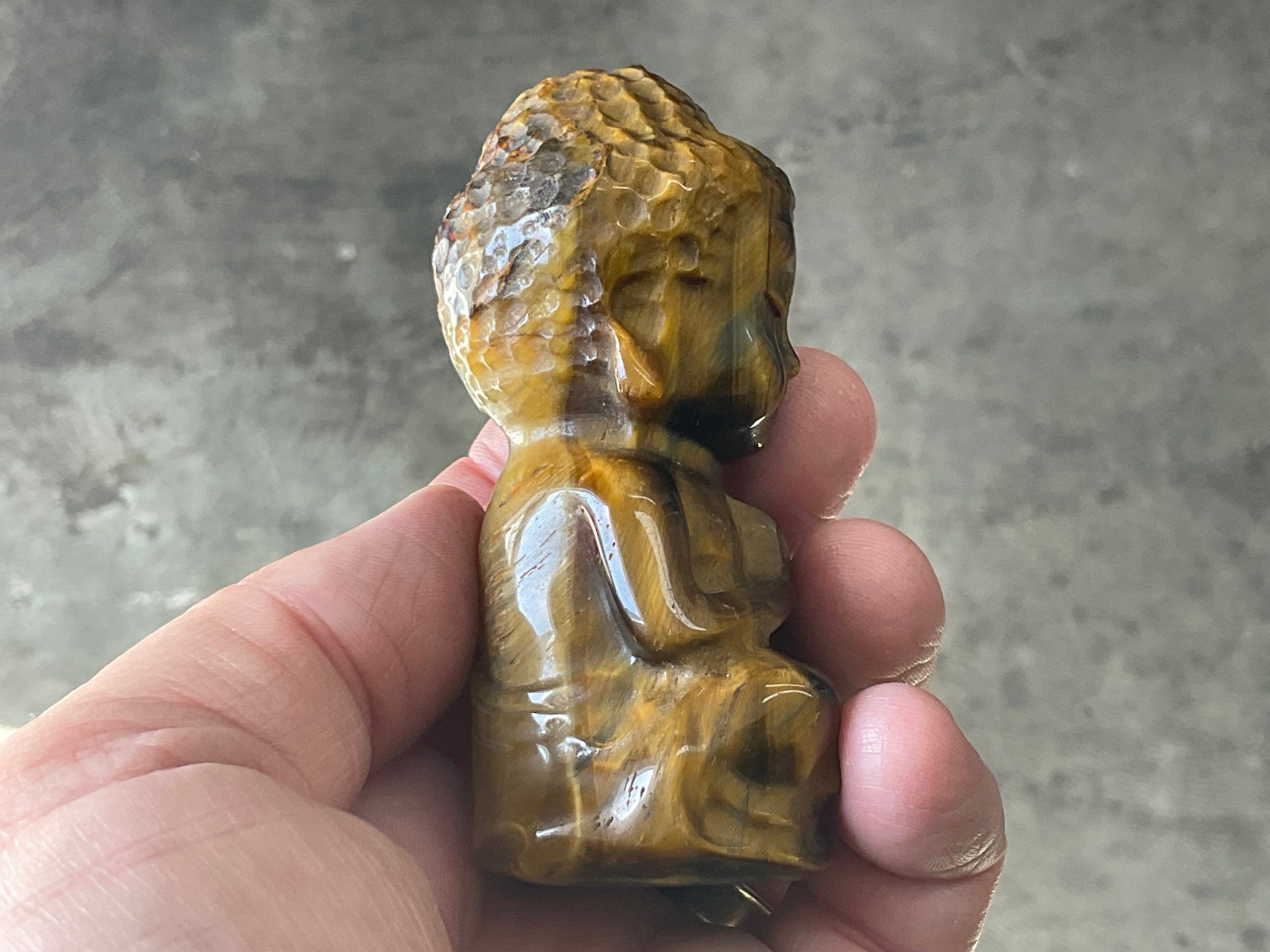 156g Tigers Eye Buddha Carving B