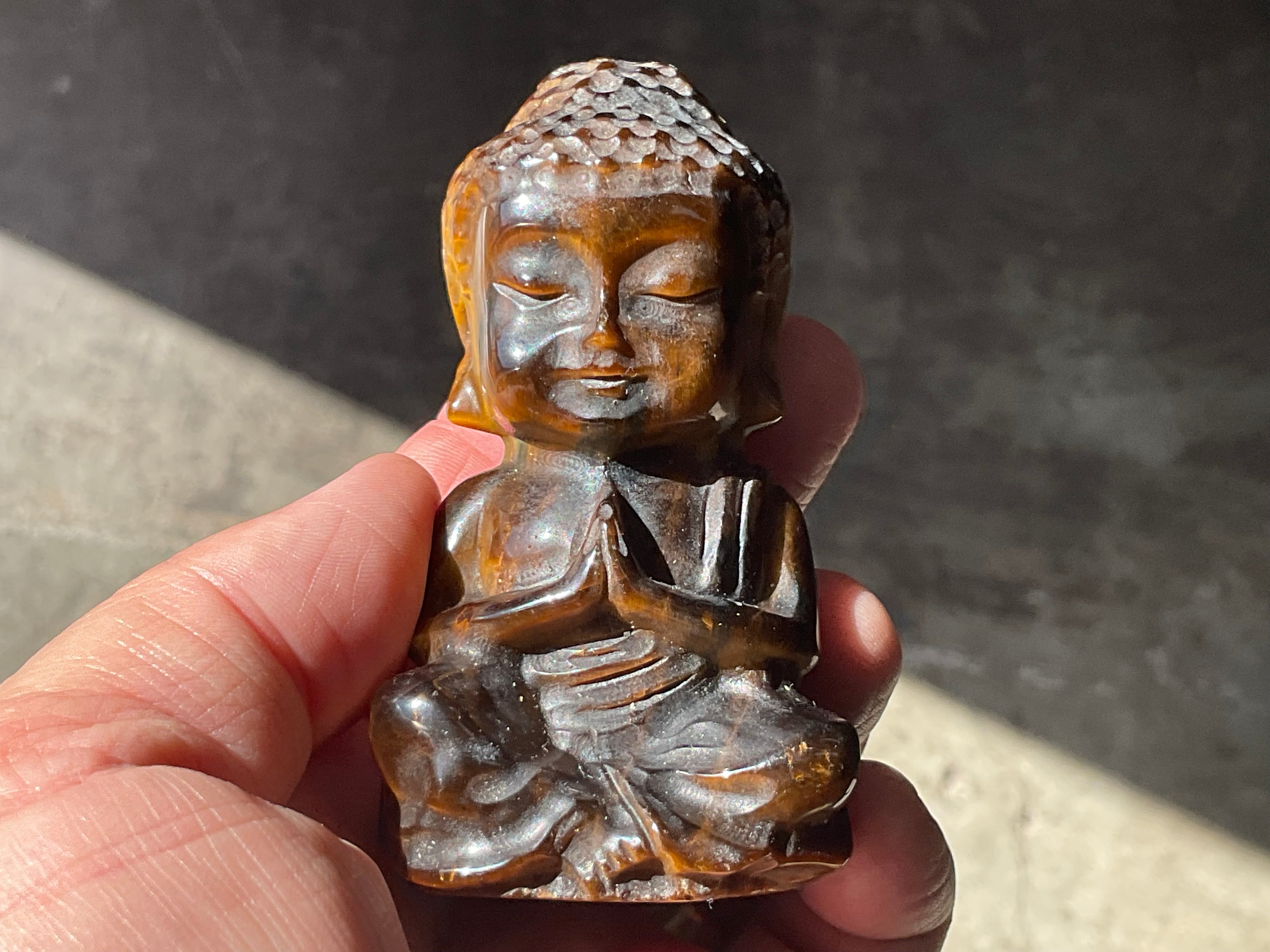 156g Tigers Eye Buddha Carving B