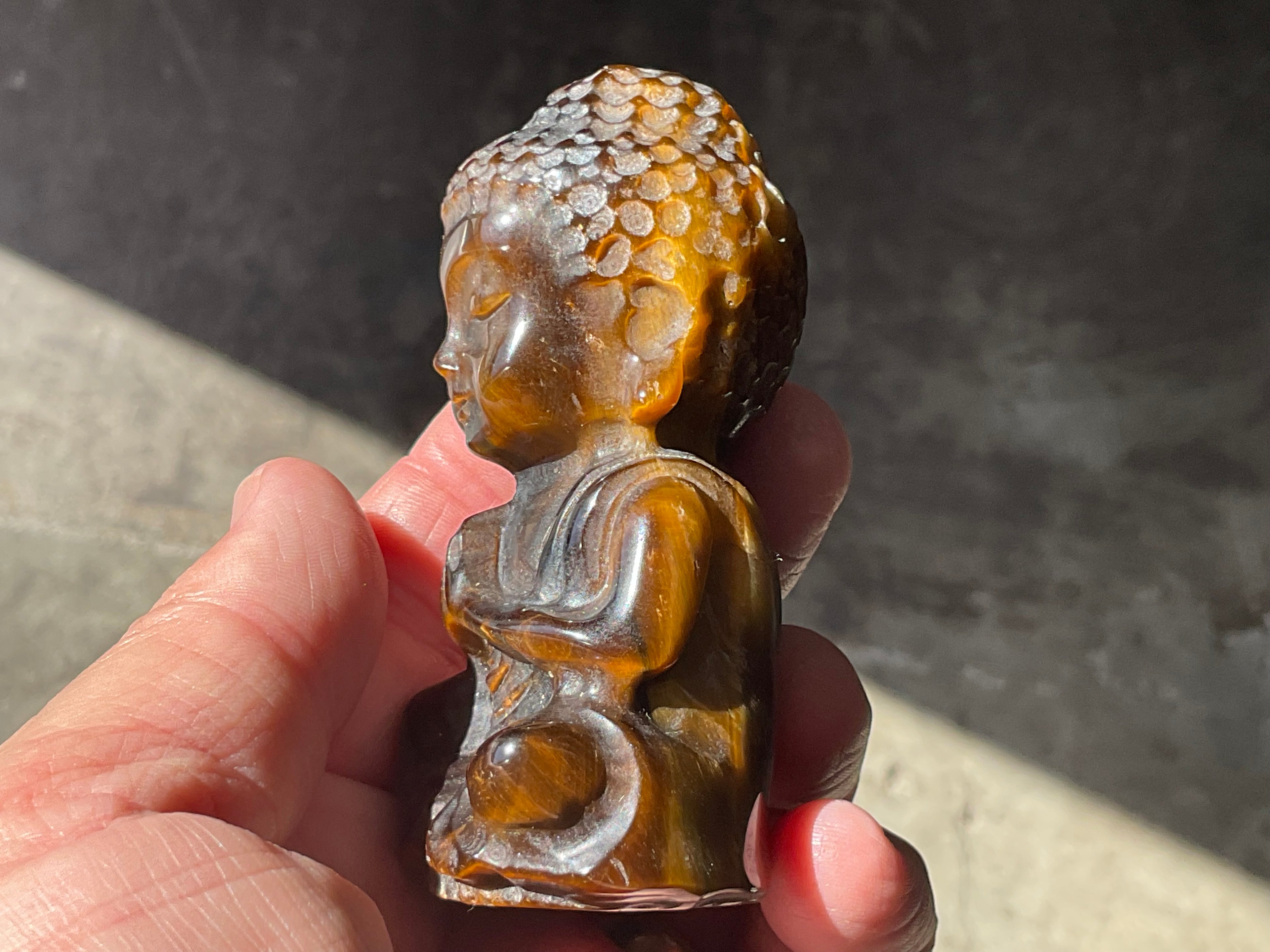 156g Tigers Eye Buddha Carving B