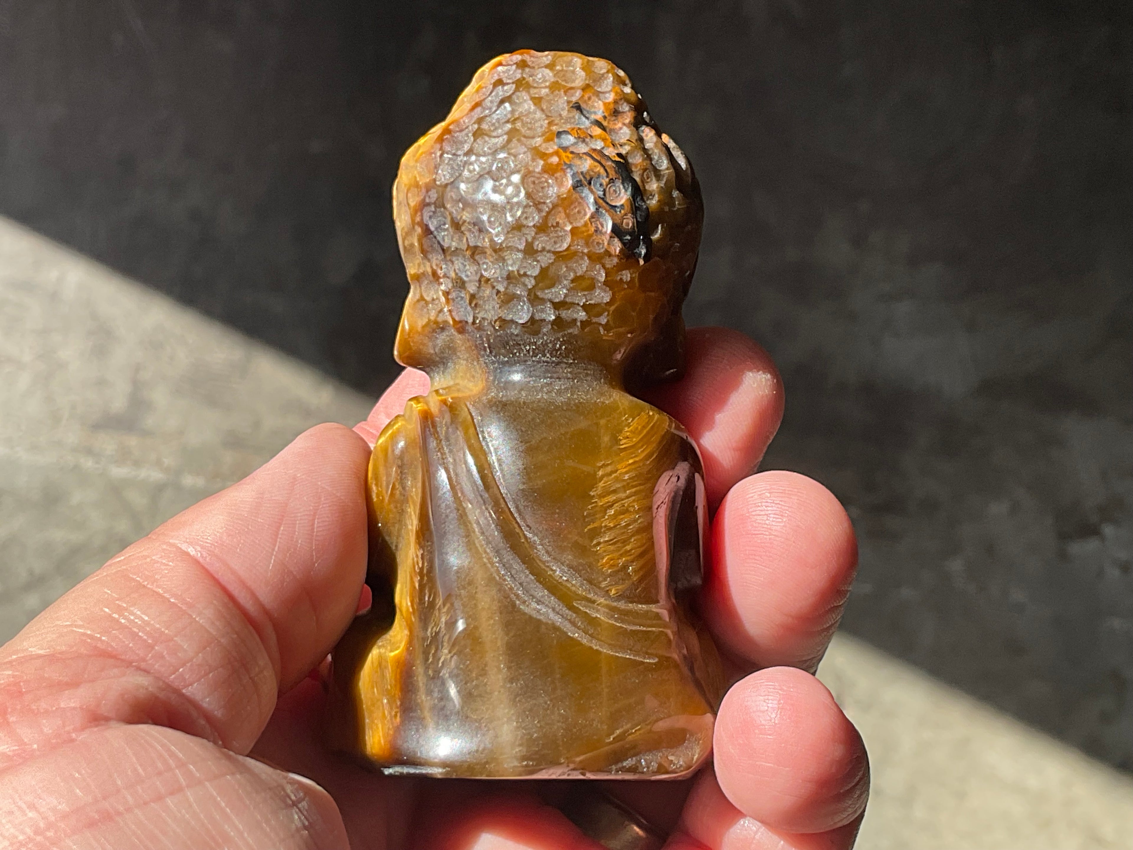 156g Tigers Eye Buddha Carving B
