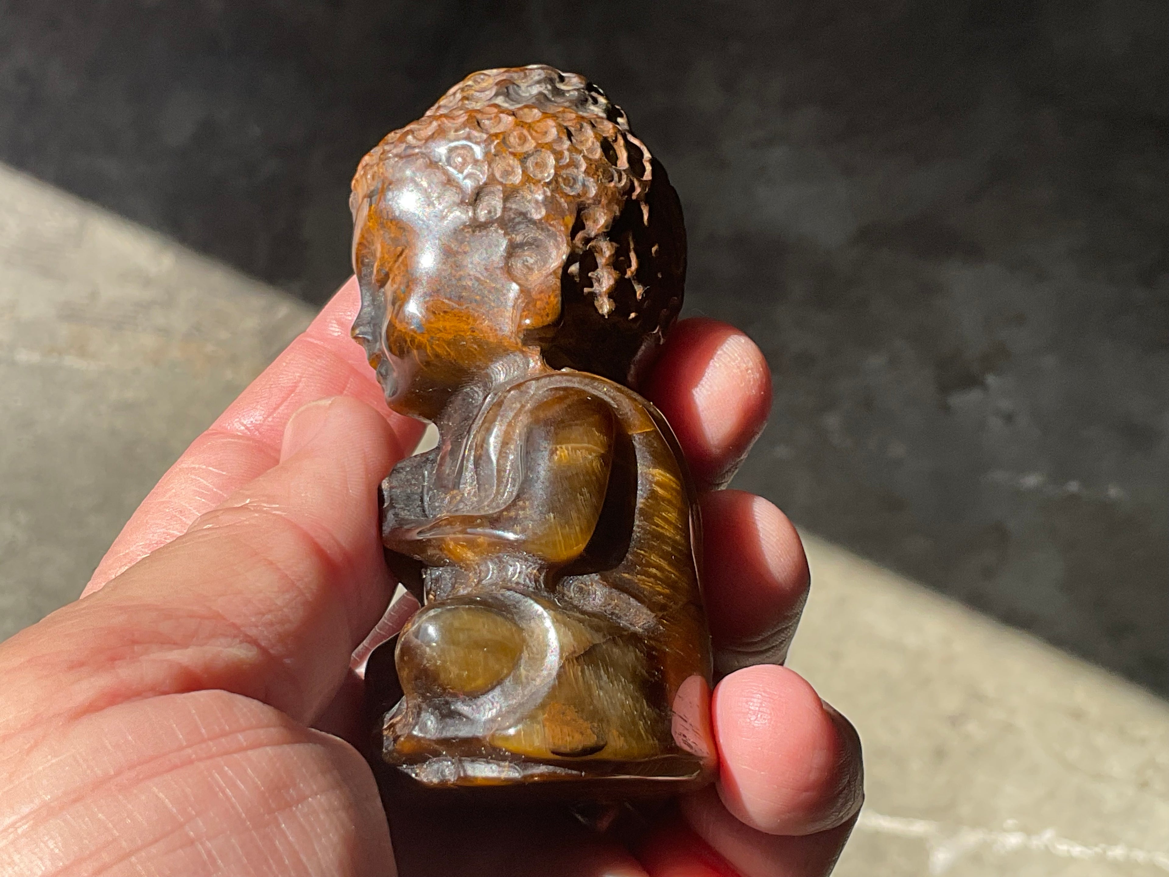 174g Tigers Eye Buddha Carving C