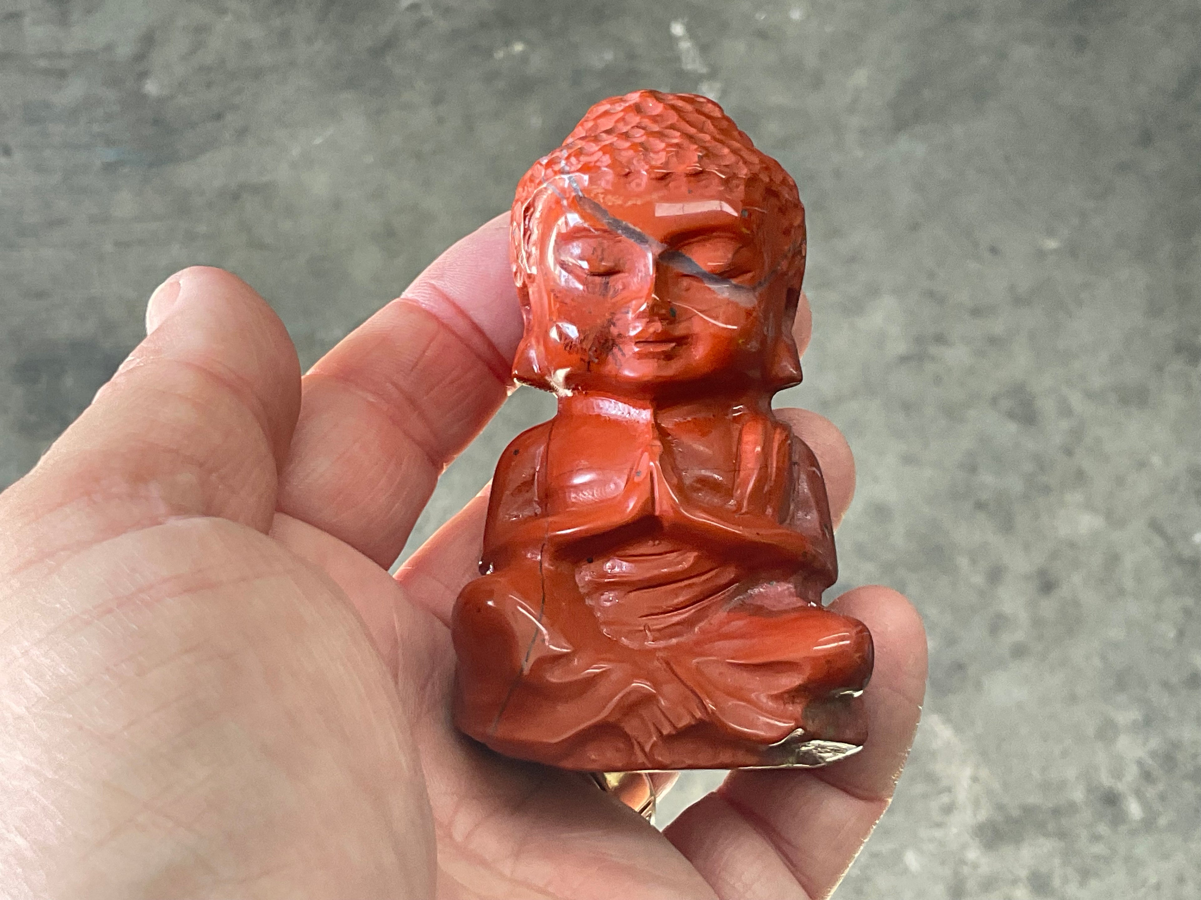 206g Red Jasper Buddha Carving A