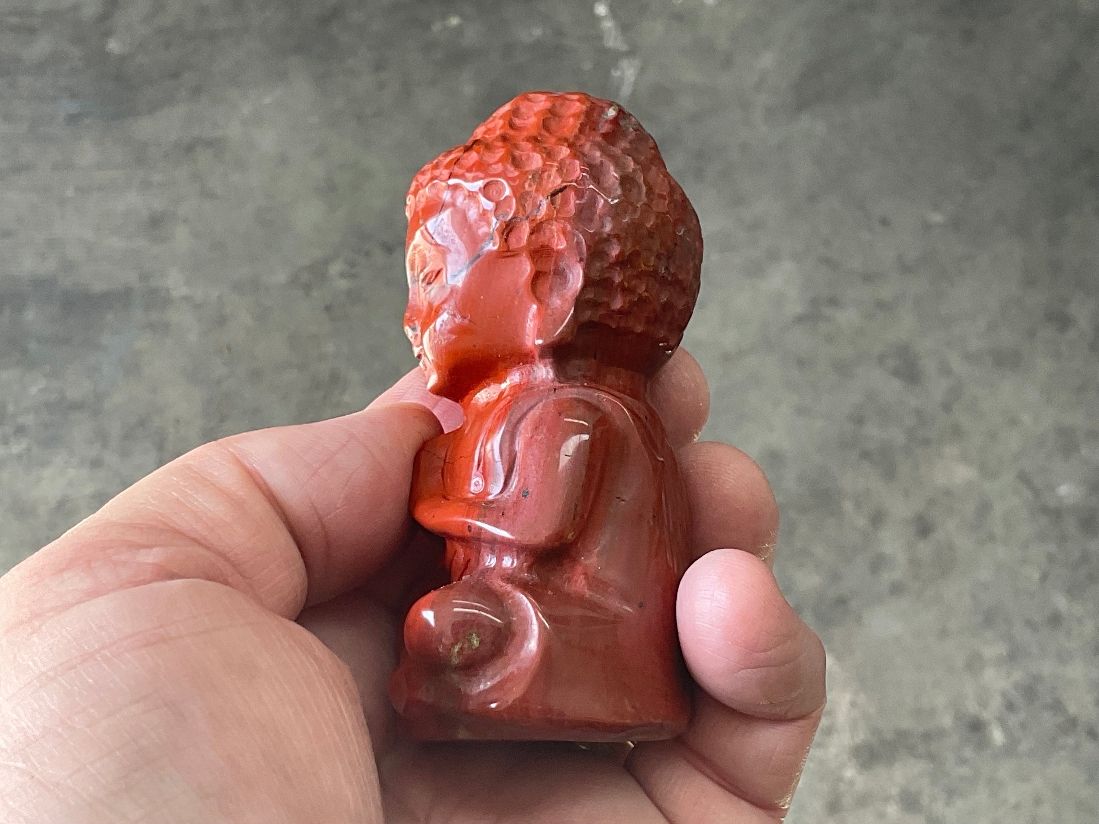 206g Red Jasper Buddha Carving A