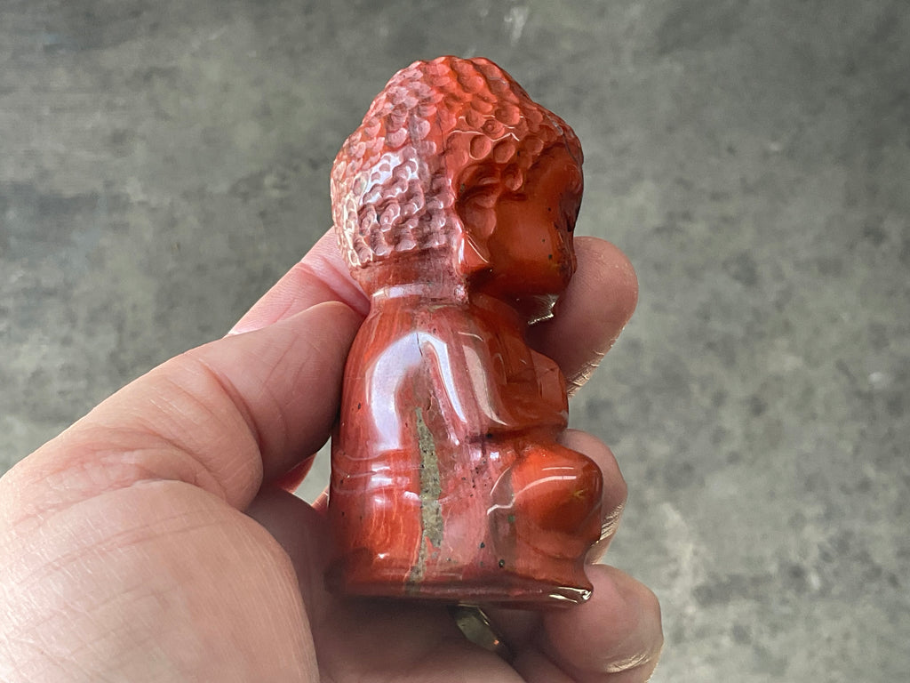 206g Red Jasper Buddha Carving A