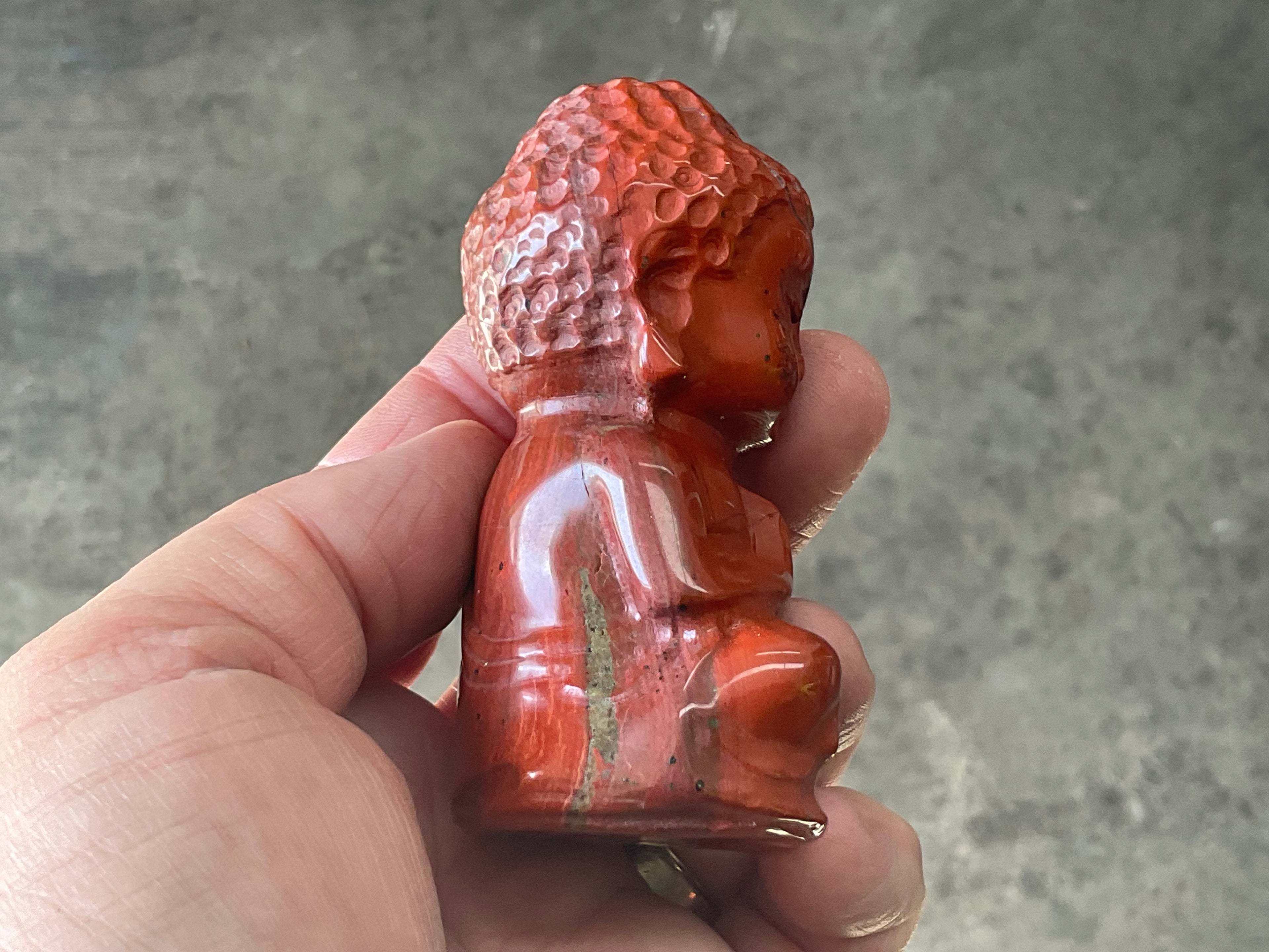 206g Red Jasper Buddha Carving A
