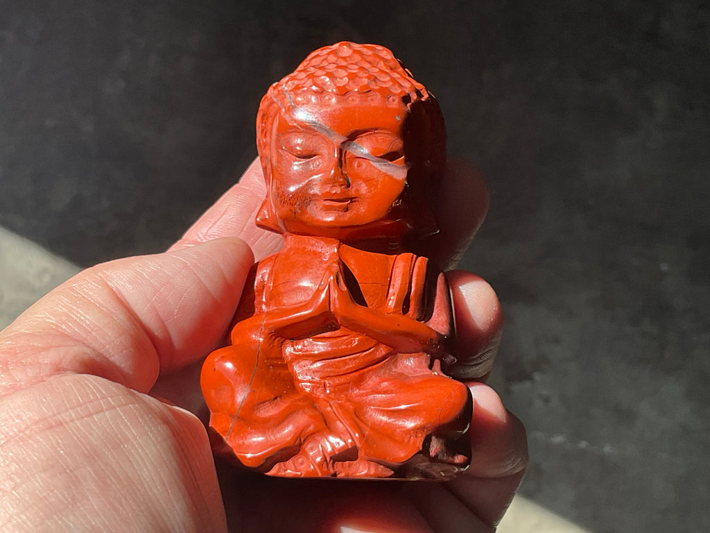 206g Red Jasper Buddha Carving A
