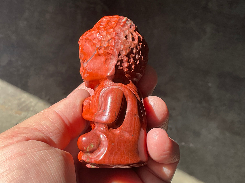 206g Red Jasper Buddha Carving A