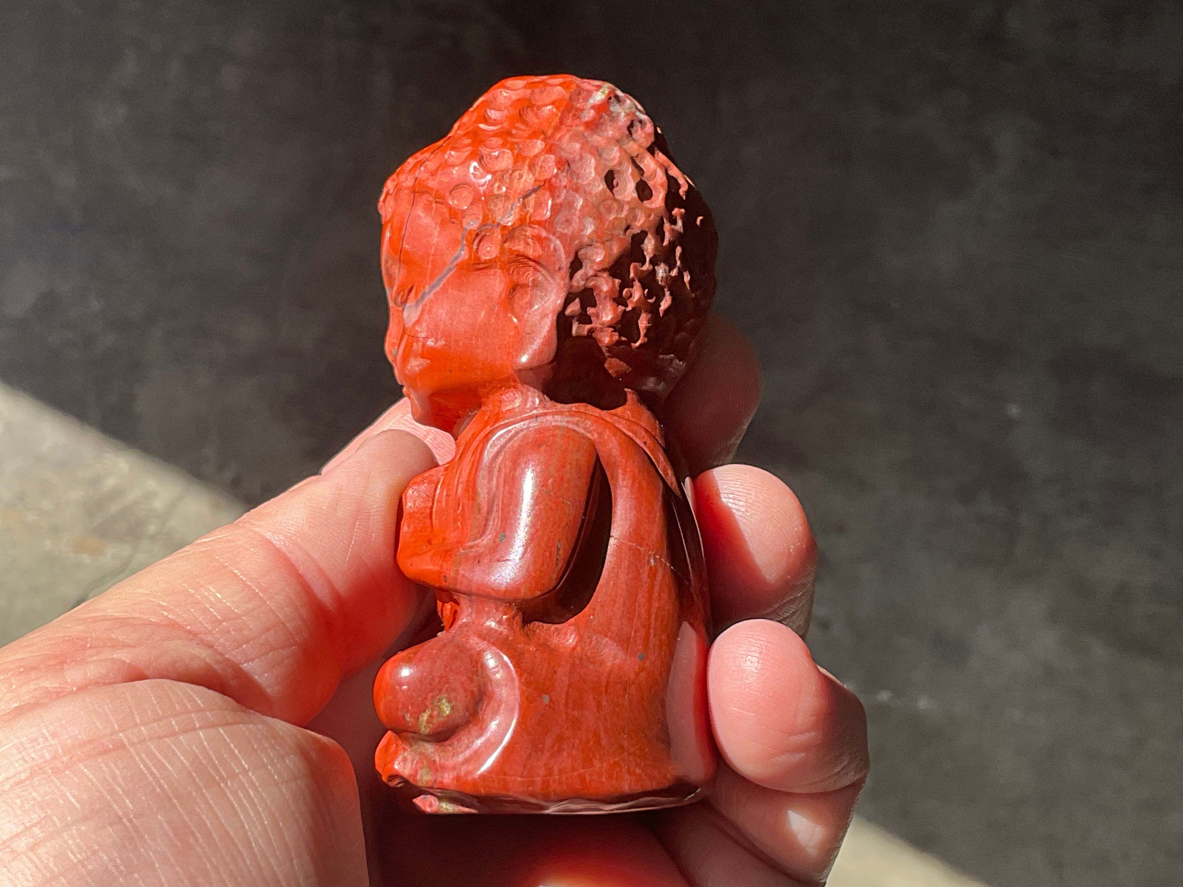 206g Red Jasper Buddha Carving A