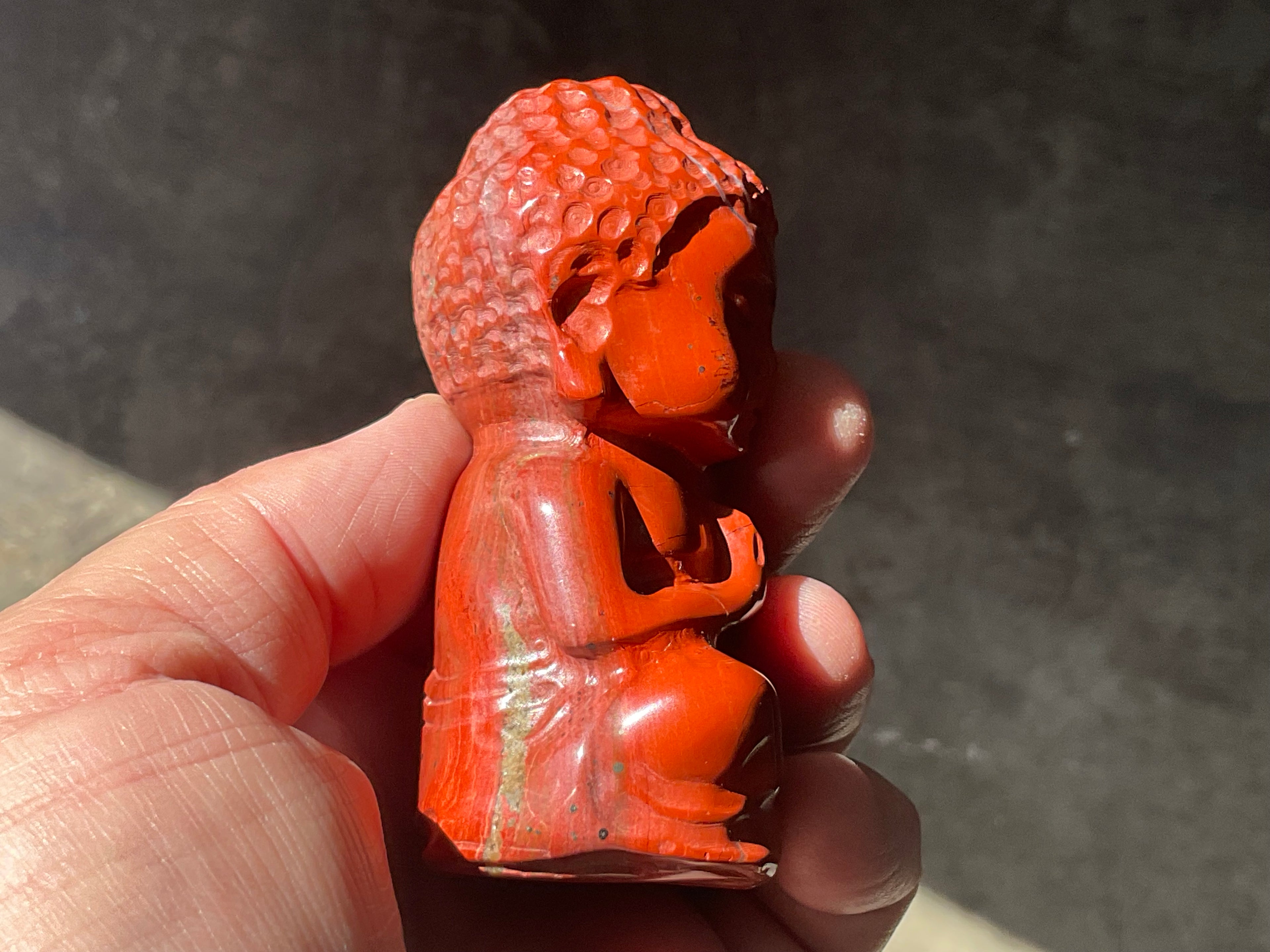 206g Red Jasper Buddha Carving A