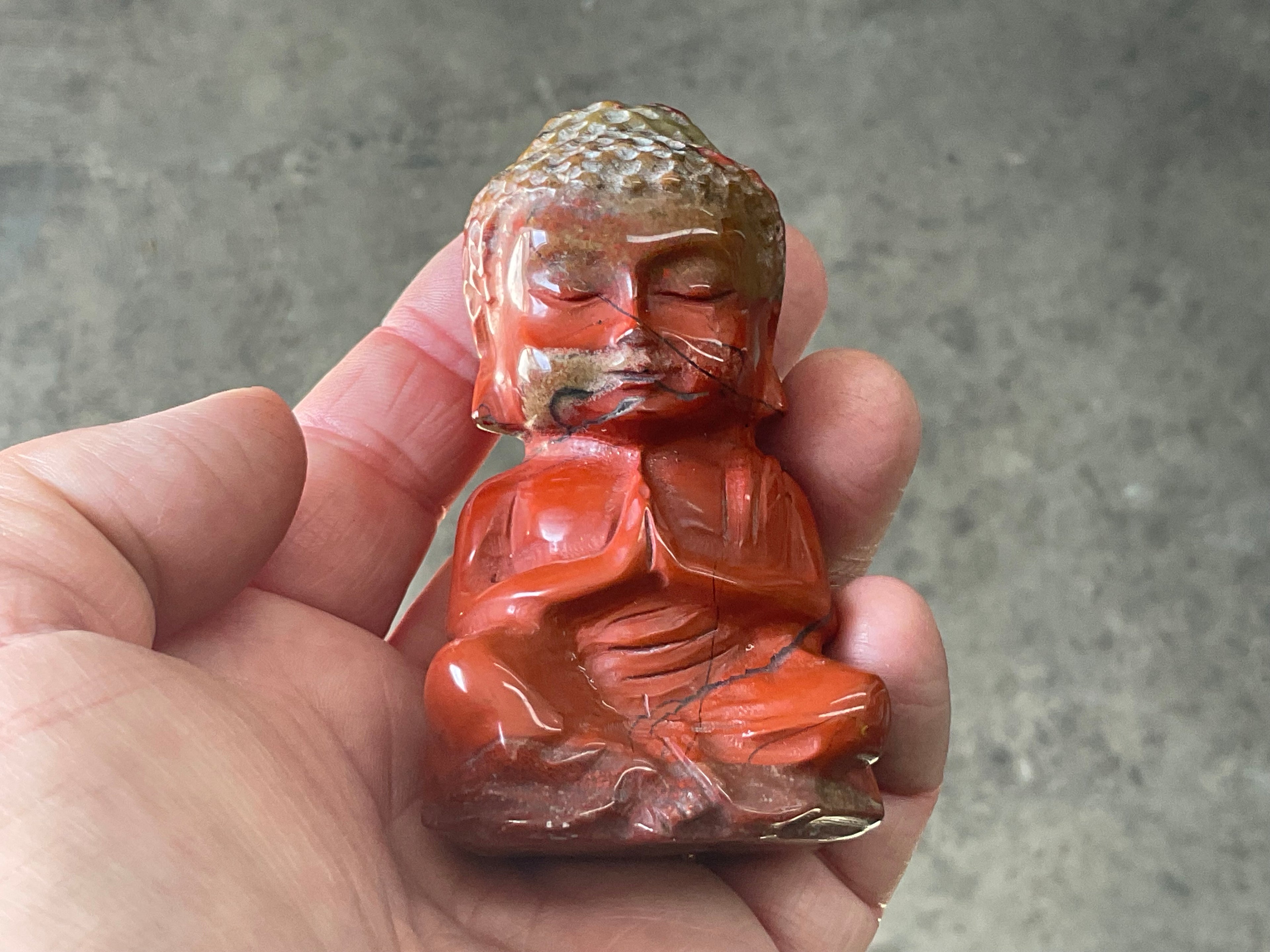 168g Red Jasper Buddha Carving B
