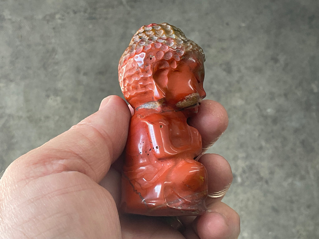 168g Red Jasper Buddha Carving B