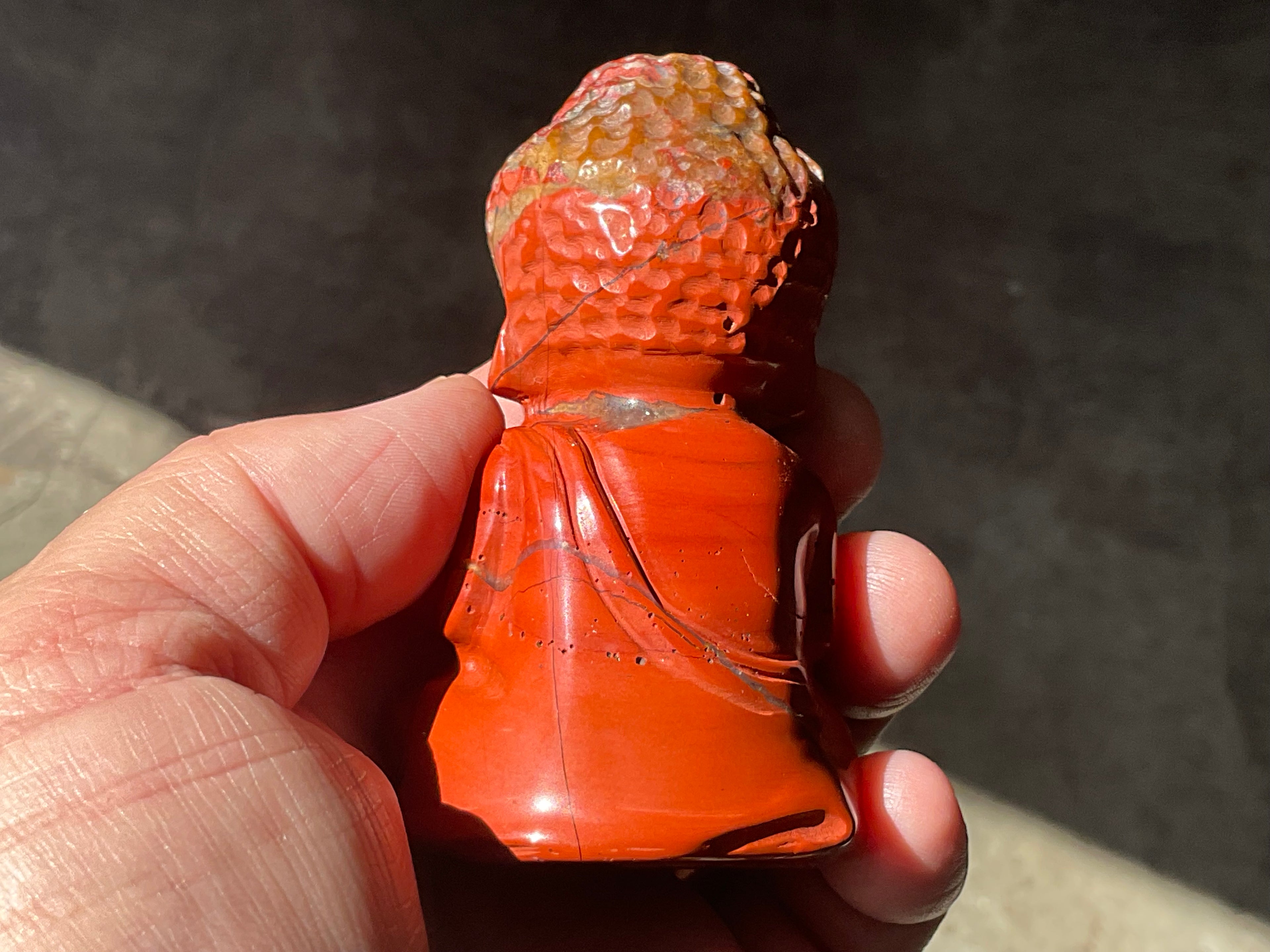 168g Red Jasper Buddha Carving B