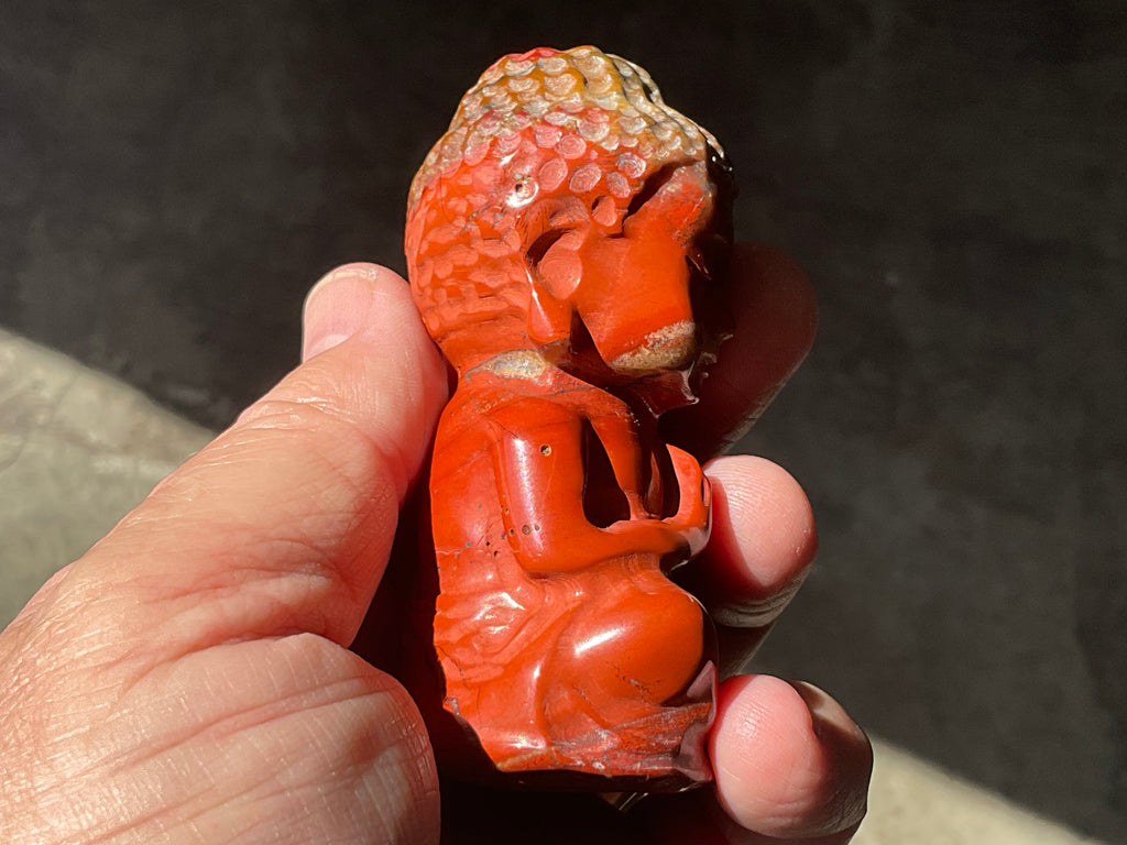 168g Red Jasper Buddha Carving B