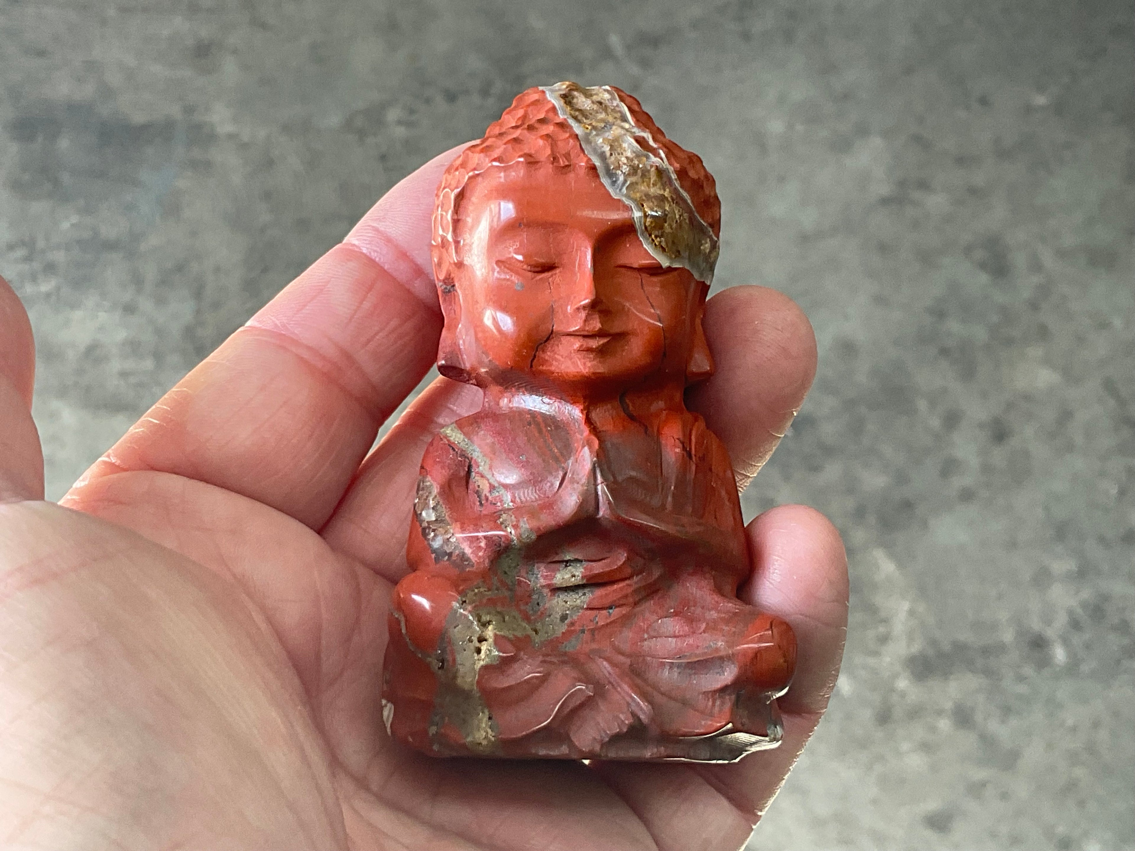 172g Red Jasper Buddha Carving C