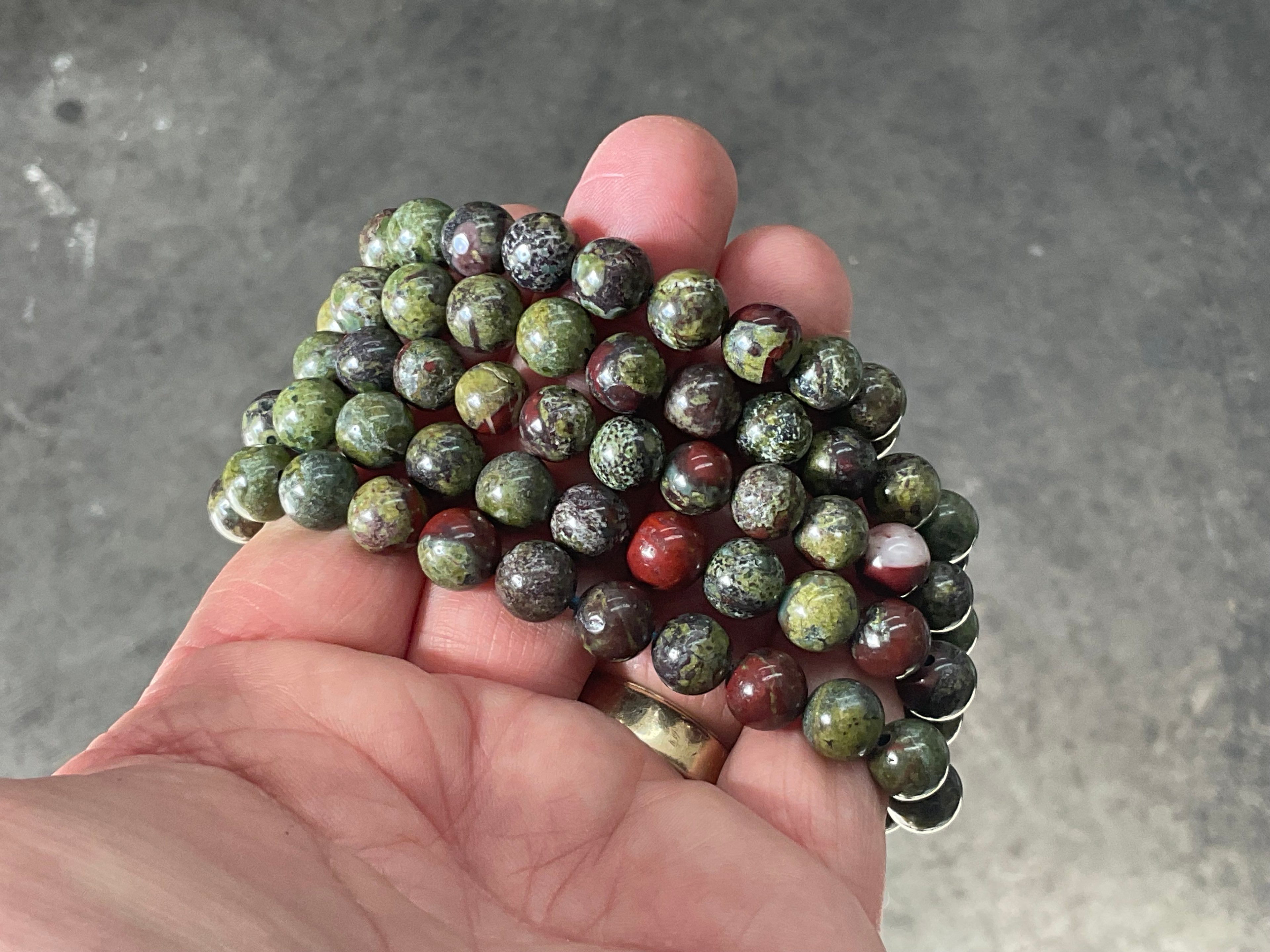“Dragons Blood” Jasper 8mm Bead Bracelet