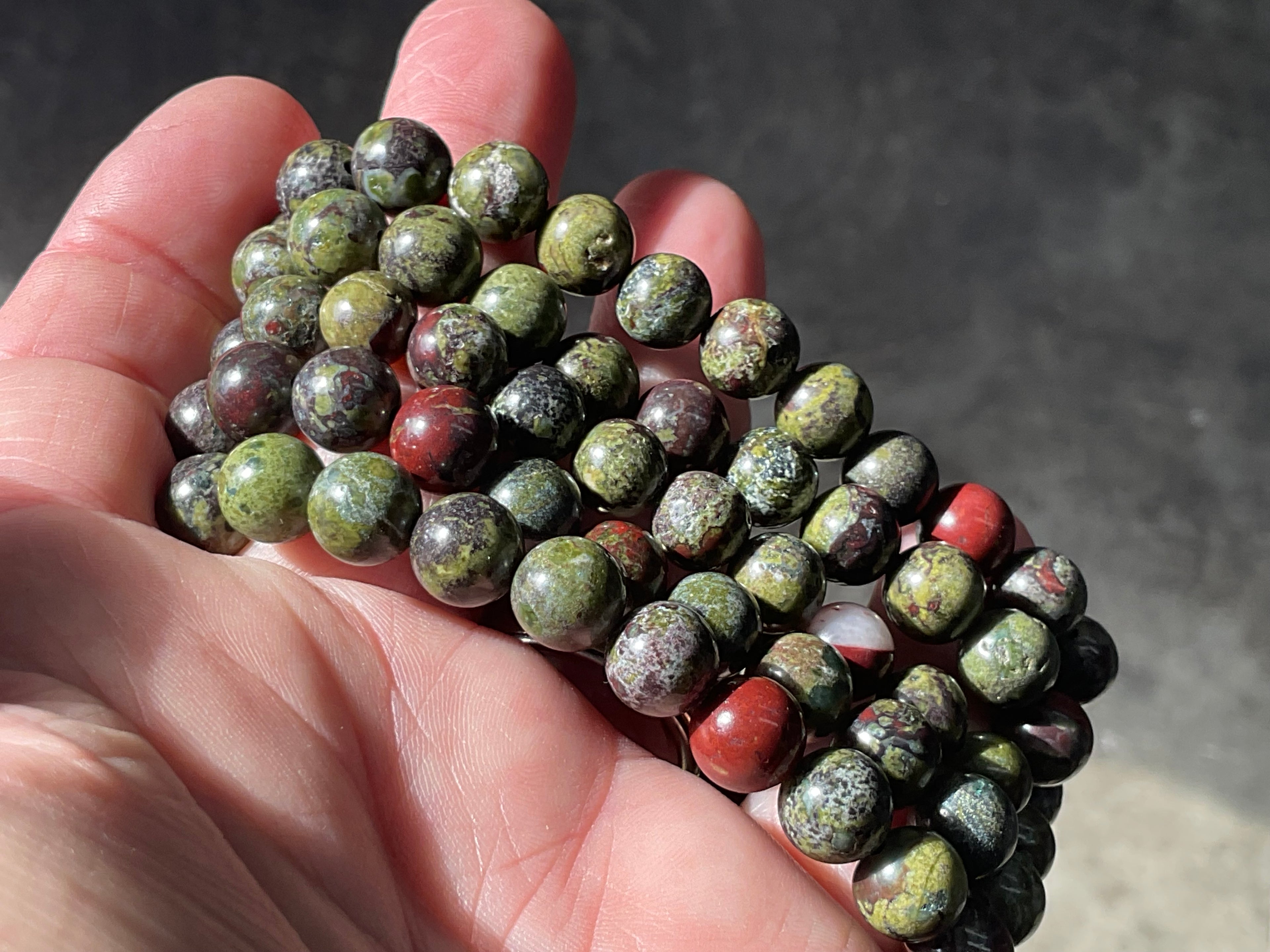 “Dragons Blood” Jasper 8mm Bead Bracelet