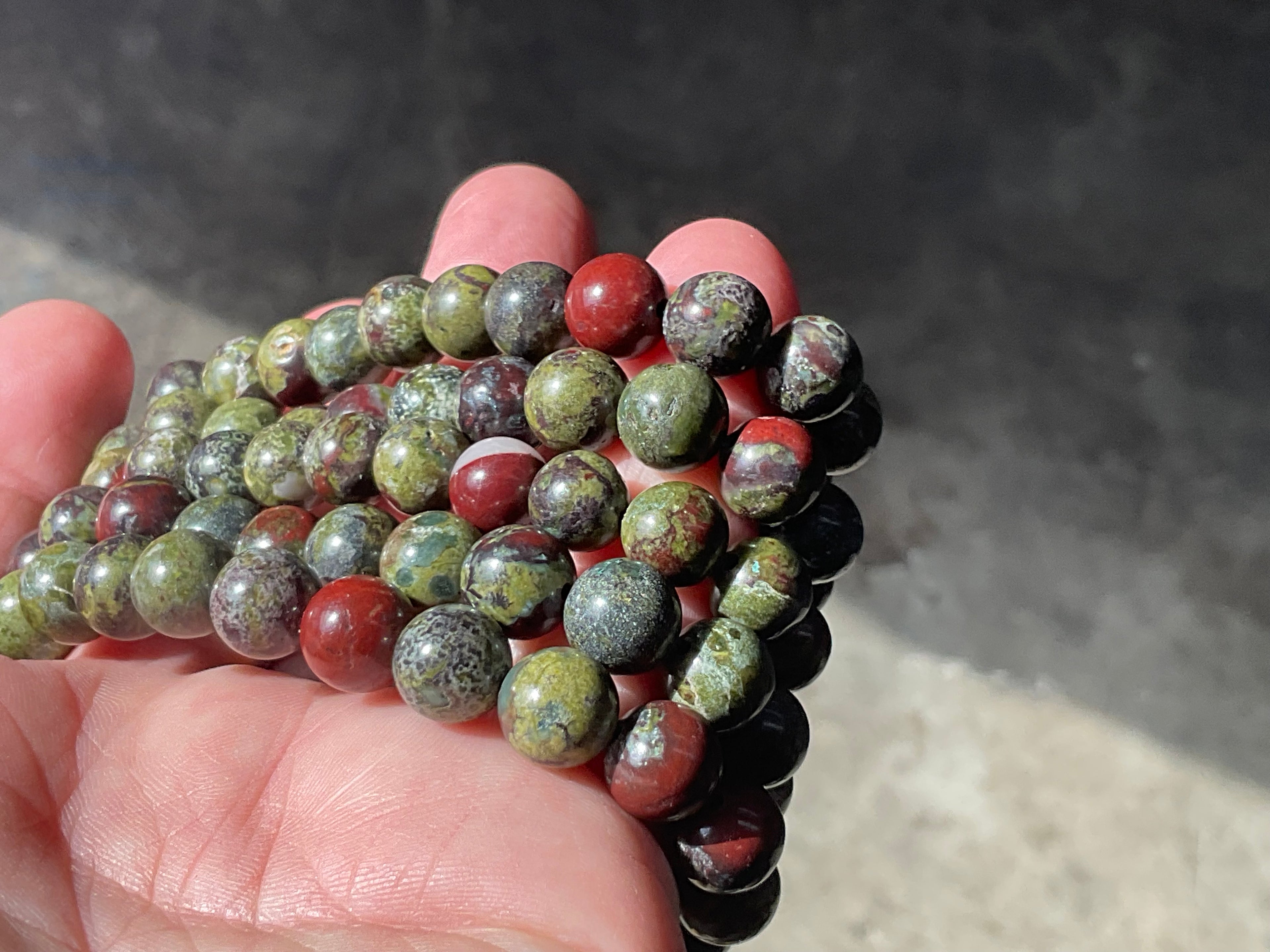 “Dragons Blood” Jasper 8mm Bead Bracelet
