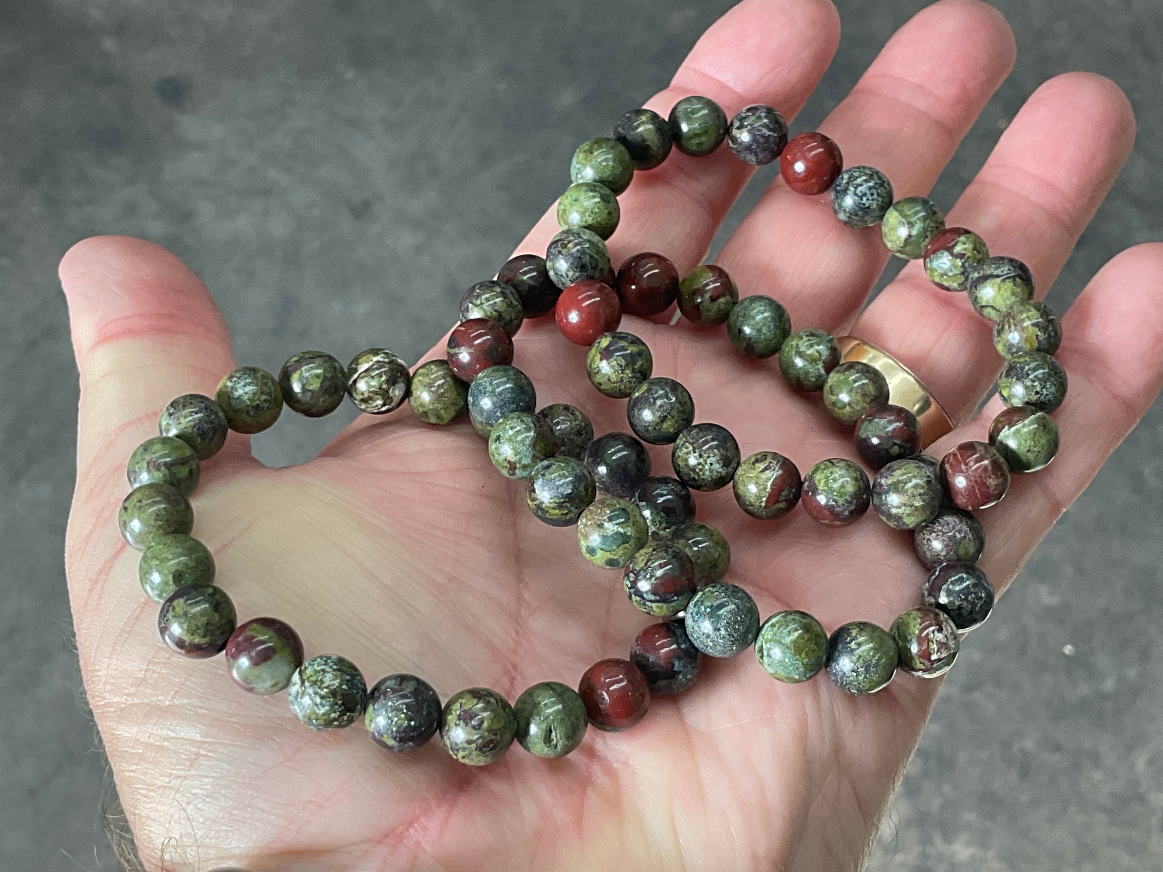 “Dragons Blood” Jasper 8mm Bead Bracelet