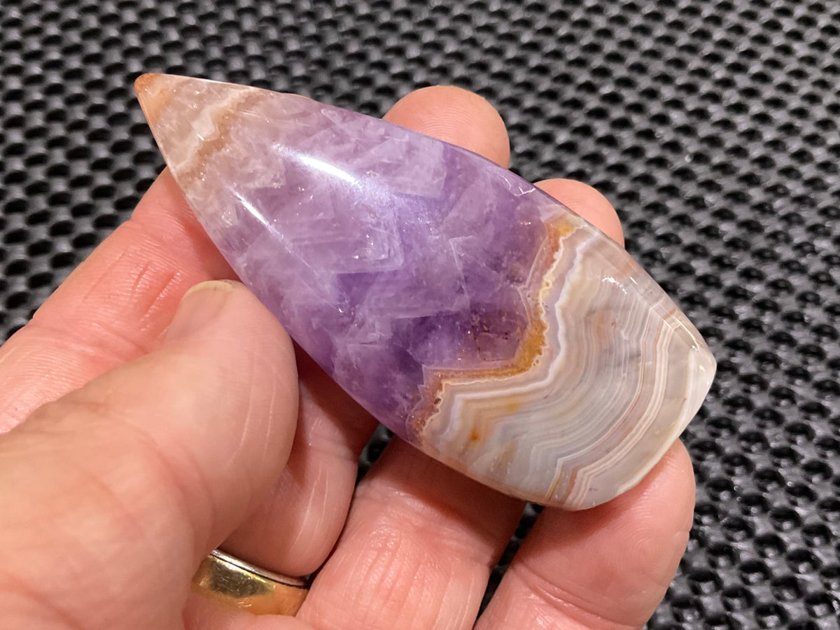 48g Amethyst Agate Freeform Teardrop 1B