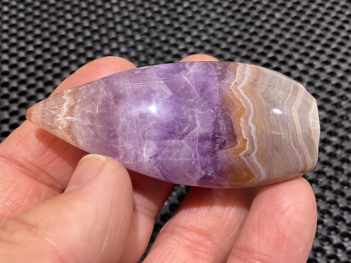 48g Amethyst Agate Freeform Teardrop 1B